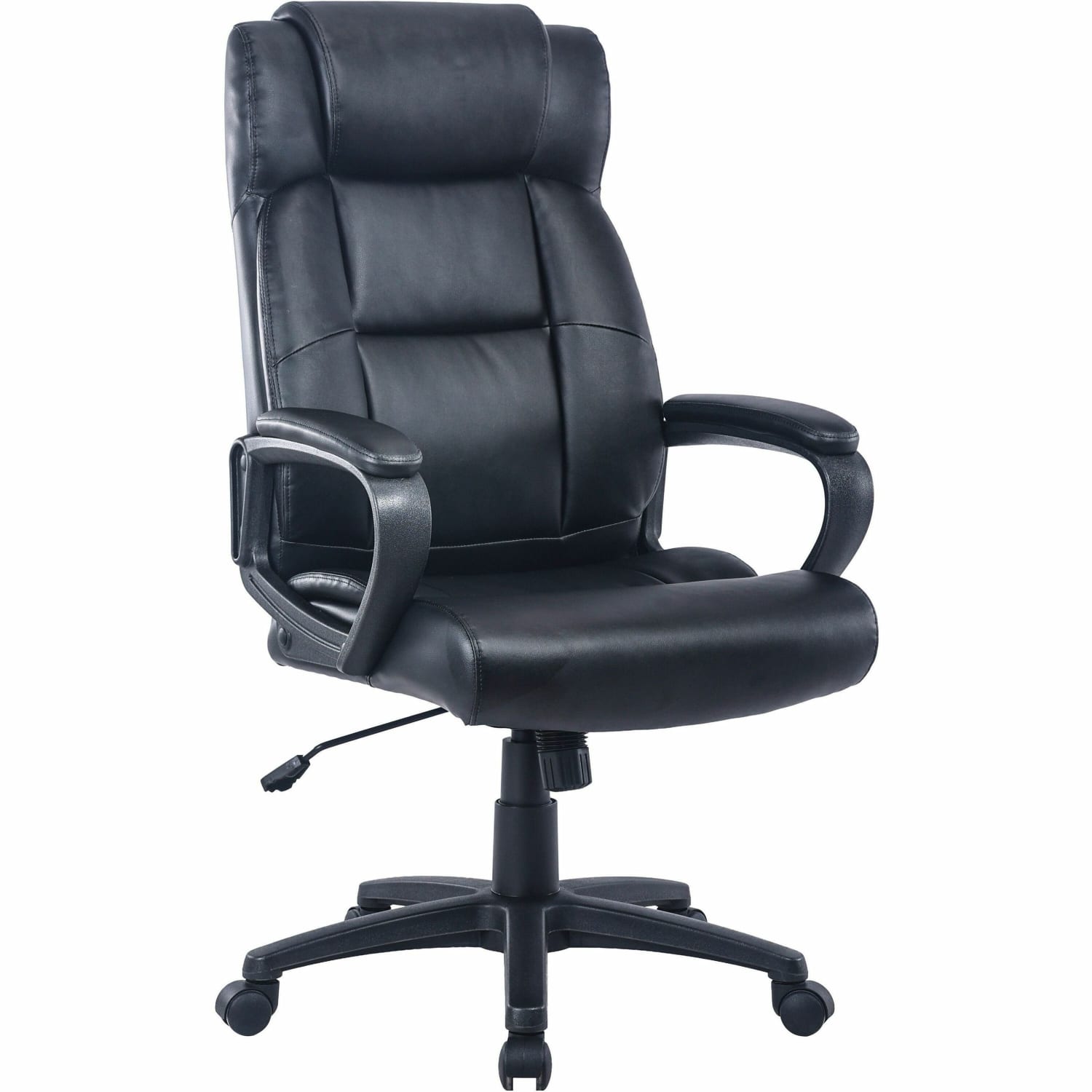 Lorell SOHO Ergonomic Bonded Leather High Back Executive Chair Black PopularChairscom