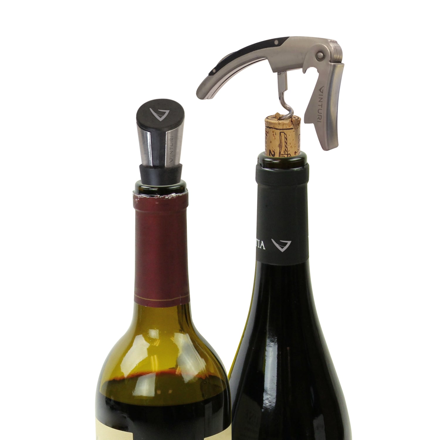 Edgecraft Vinturi Waiters Corkscrew With Bottle Stopper, Chrome - Image 4