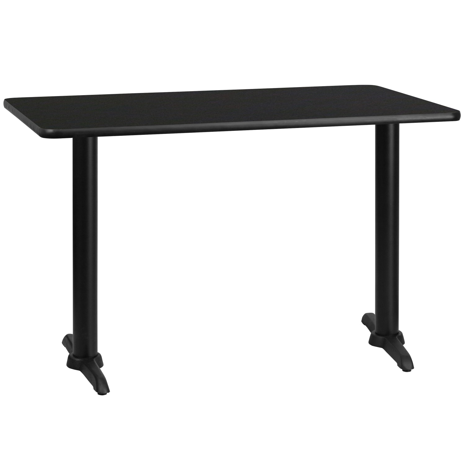 Flash Furniture Laminate Rectangular Table Top With Table-Height Table Bases, 31-1/8inH x 30inW x 48inD, Black - Image 5