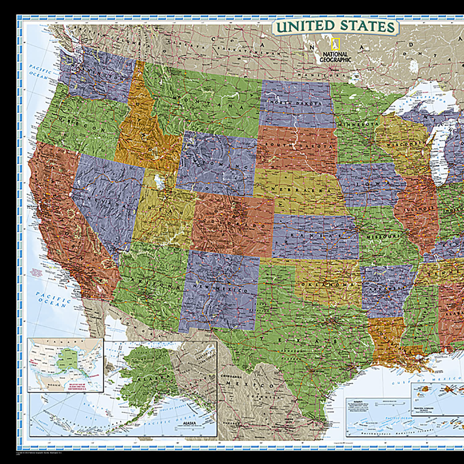 National Geographic United States Decorator Map, Laminated, 43.5in x 30.5in - Image 3