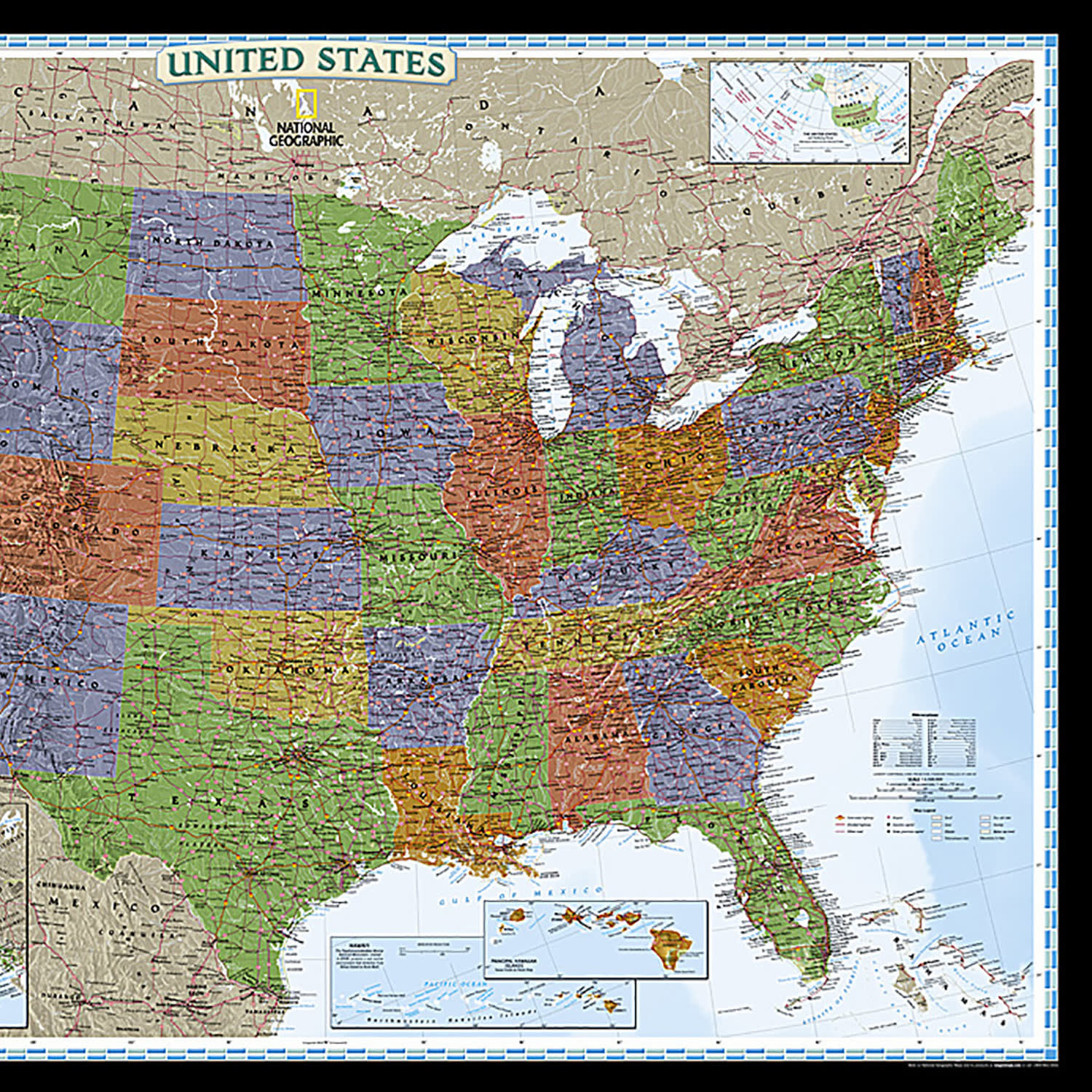 National Geographic United States Decorator Map, Laminated, 43.5in x 30.5in - Image 4