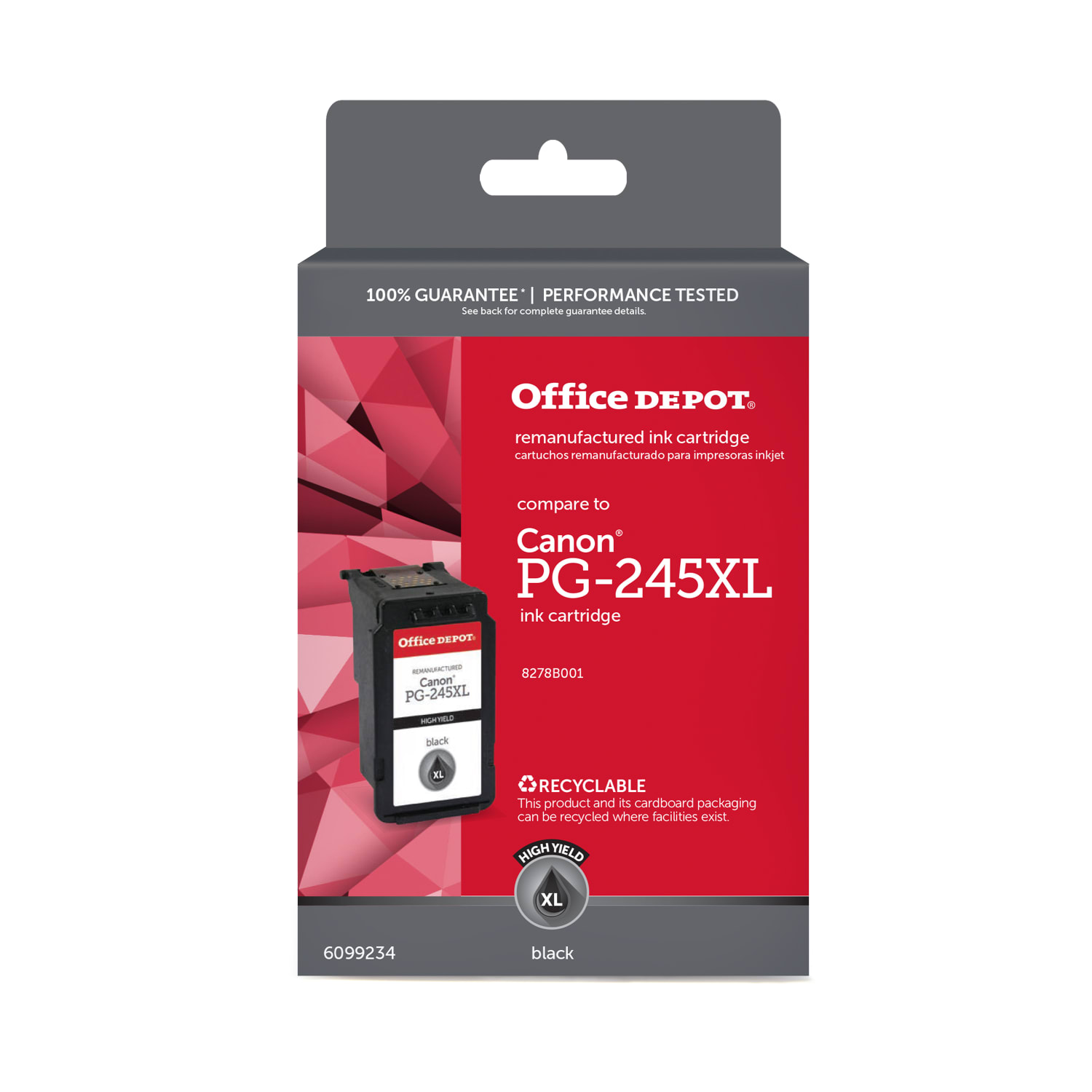 Office Depot Remanufactured Black High-Yield Ink Cartridge Replacement For Canon PG-245XL