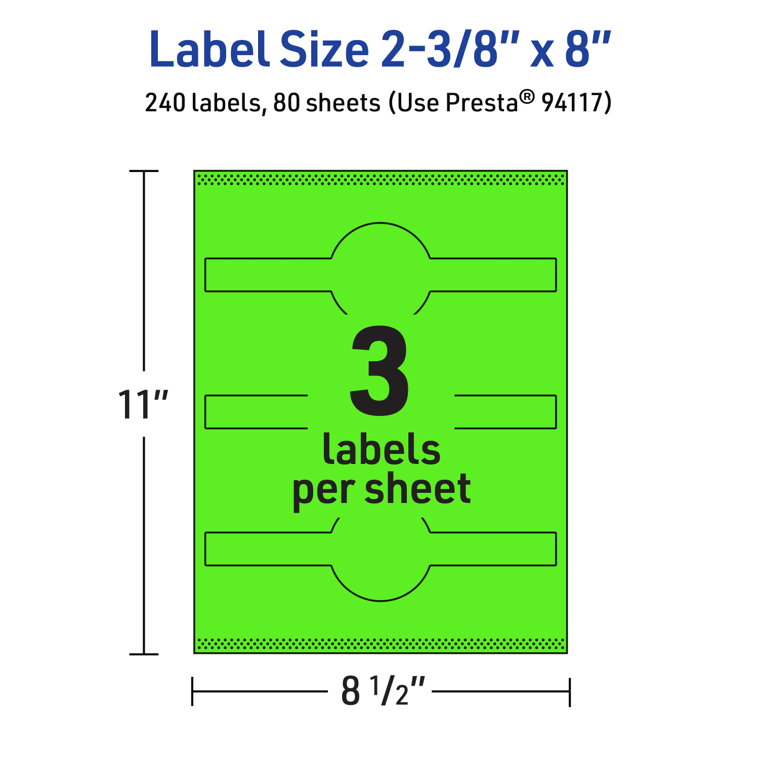 Avery Printable Labels With Sure Feed Technology, 94117-NGP80, Cigar, 2-3/8in x 8in, Matte Neon Green, Pack of 240 - Image 6