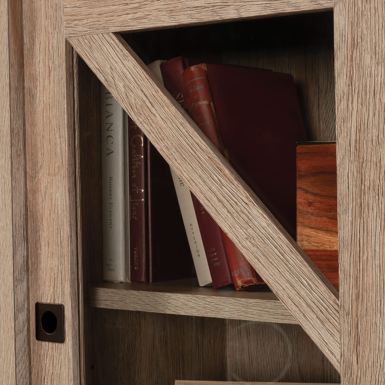 Sauder Dixon City 33inW Library Hutch, Brushed Oak - Image 5