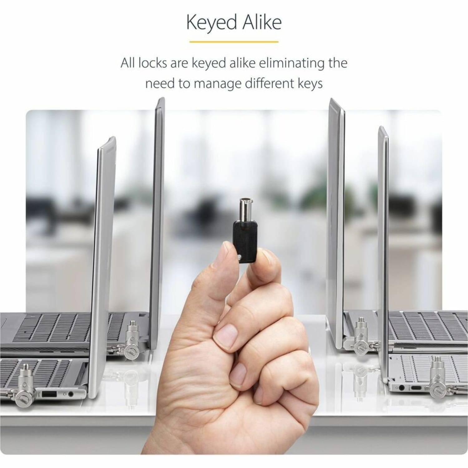 StarTech.com 25-Pack Universal Laptop Lock 6.6ft, Keyed Alike Locking Cable, Security Cable, Compatible w/Noble Wedge/Nano/K-Slot - Image 4