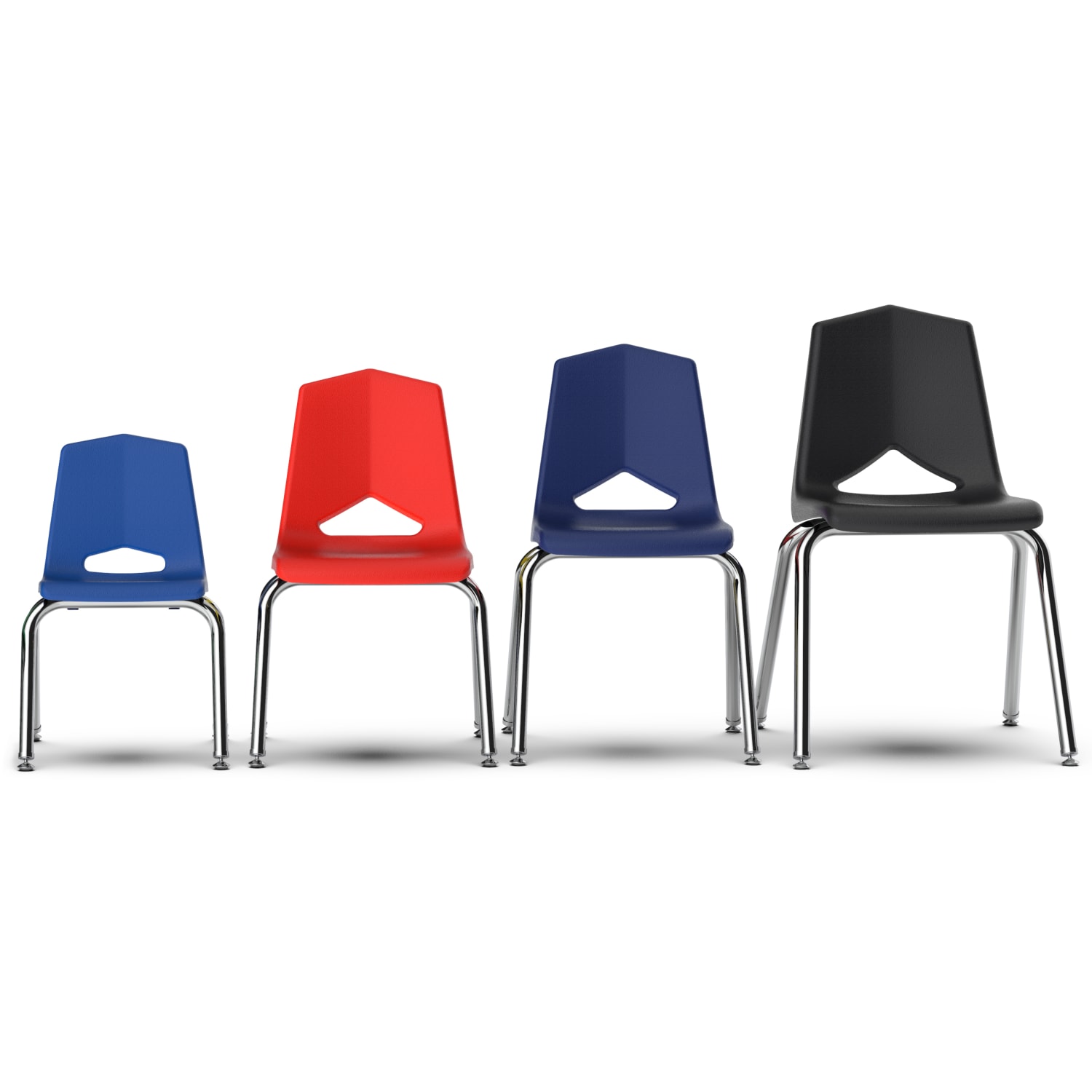 Marco Group MG1100 Series Stacking Chairs, 18-Inch, Navy/Chrome, Pack Of 4 - Image 3