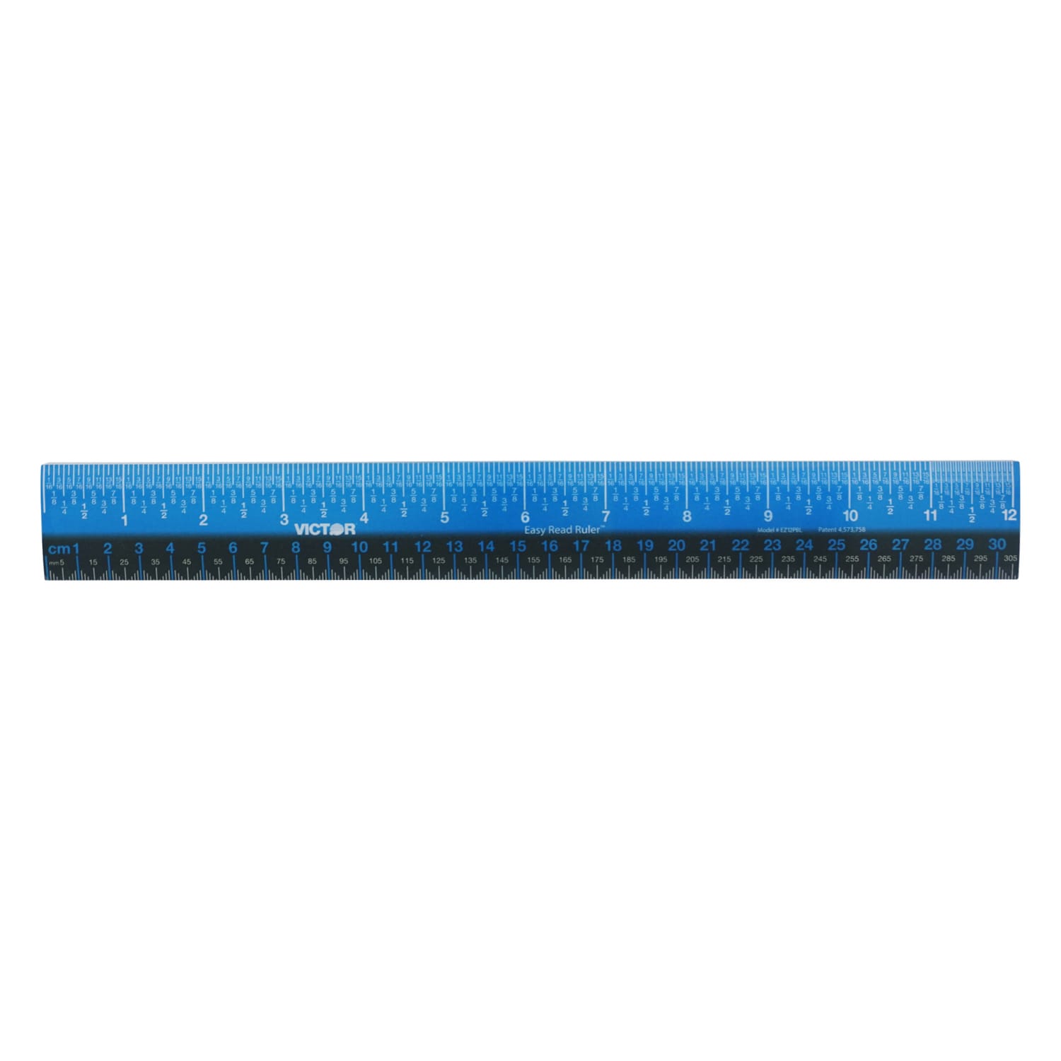 Victor Easy Read Ruler, Plastic, Blue/Black, 12in, Pack Of 6 - Image 3