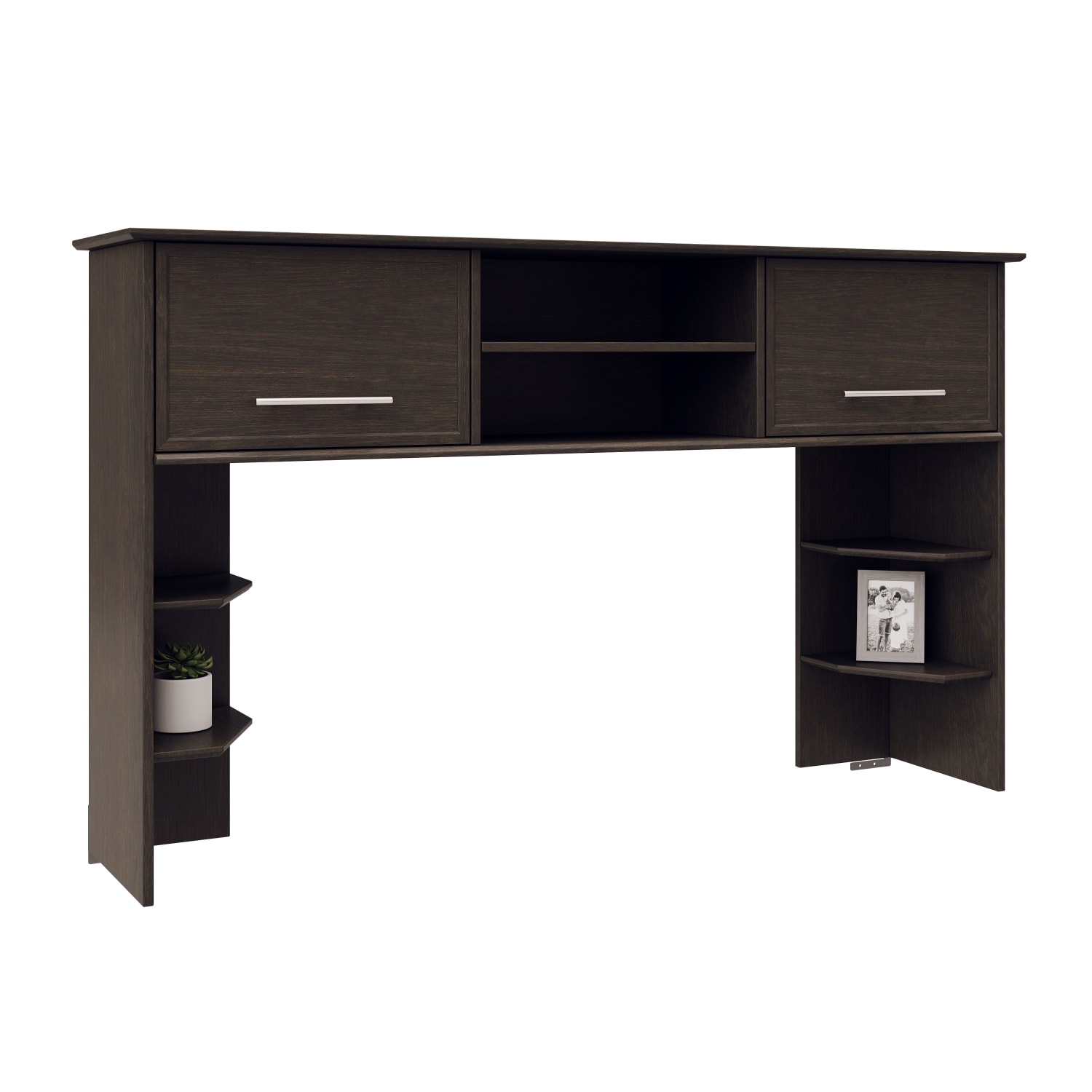 Realspace Koru 60inW Hutch For Koru L-Shaped Or Straight Computer Desks, Espresso Oak - Image 3