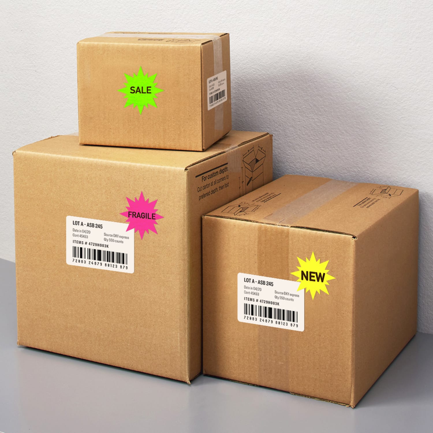 Avery Address Labels With Sure Feed For Laser Printers, 5995, Burst, 2-1/4in, Assorted Neon Colors, Pack Of 180 - Image 3