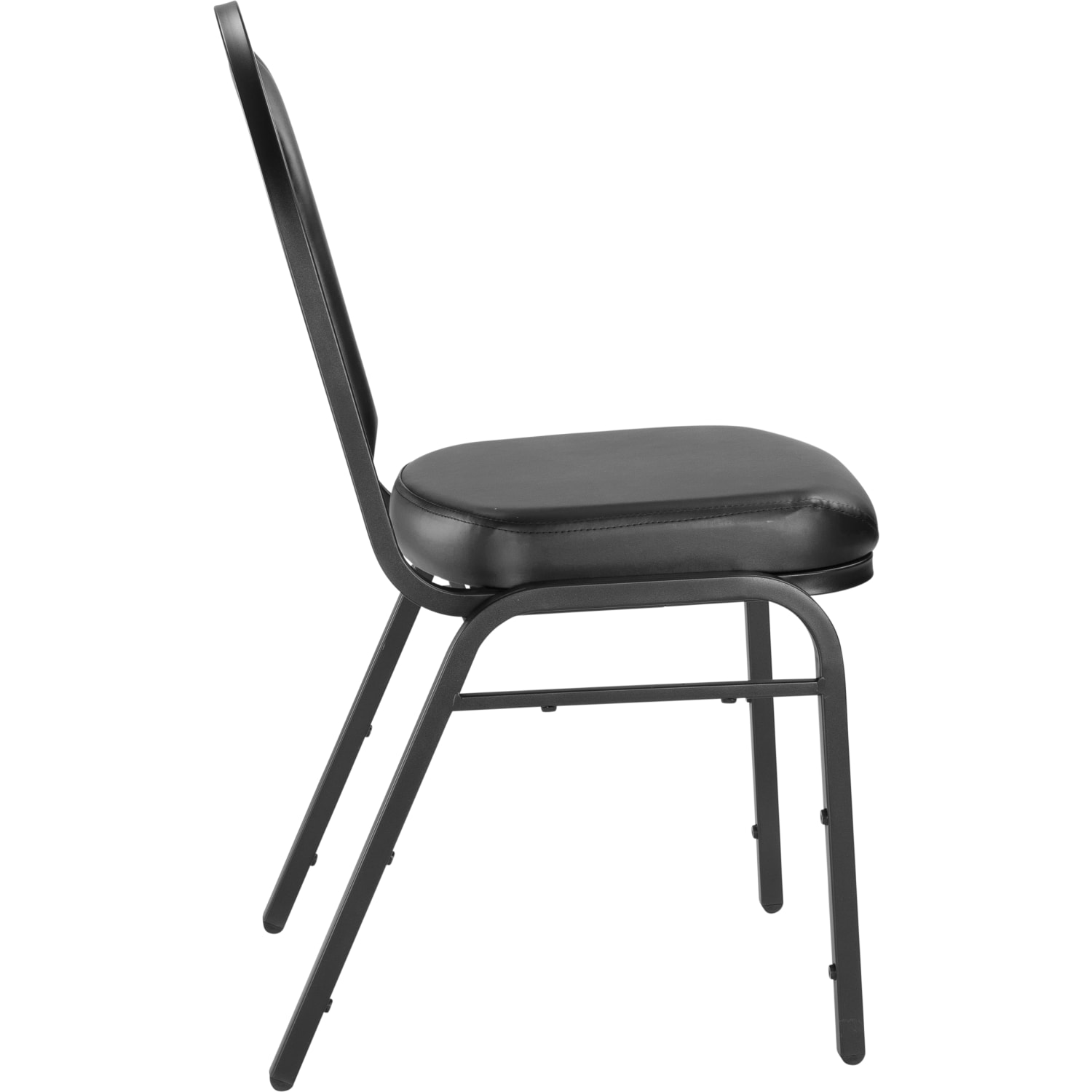 National Public Seating Dome-Back Padded Vinyl Seat, Stacking Banquet Chair, 16in Seat Width, Black Seat/Black Frame, Quantity: 2 - Image 6