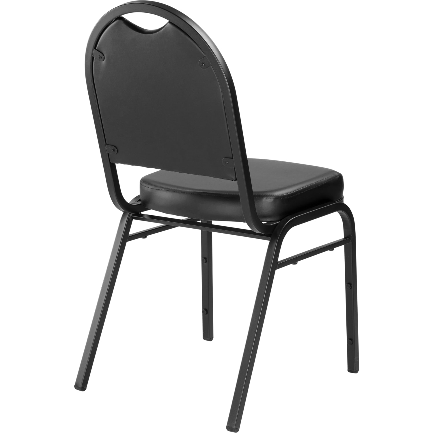 National Public Seating Dome-Back Padded Vinyl Seat, Stacking Banquet Chair, 16in Seat Width, Black Seat/Black Frame, Quantity: 2 - Image 7