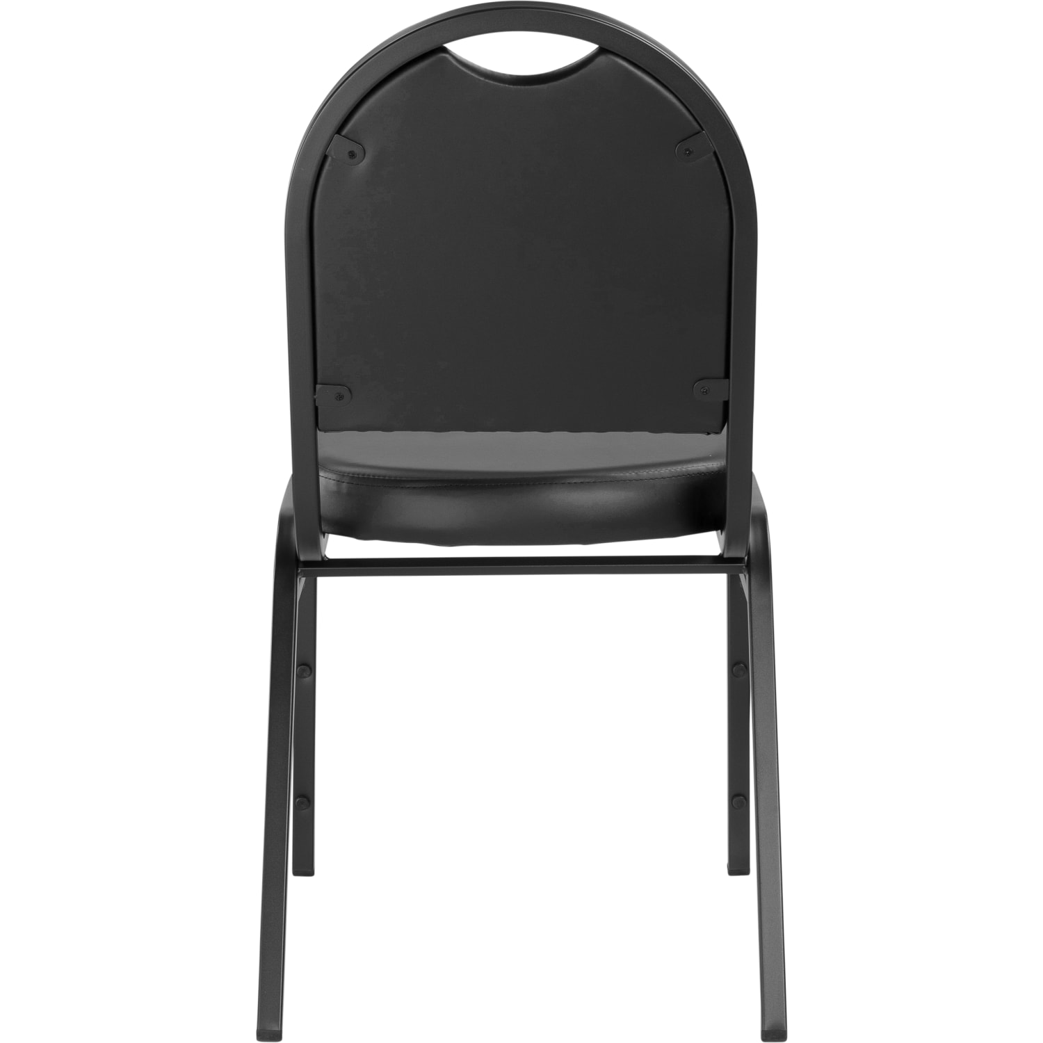 National Public Seating Dome-Back Padded Vinyl Seat, Stacking Banquet Chair, 16in Seat Width, Black Seat/Black Frame, Quantity: 2 - Image 8