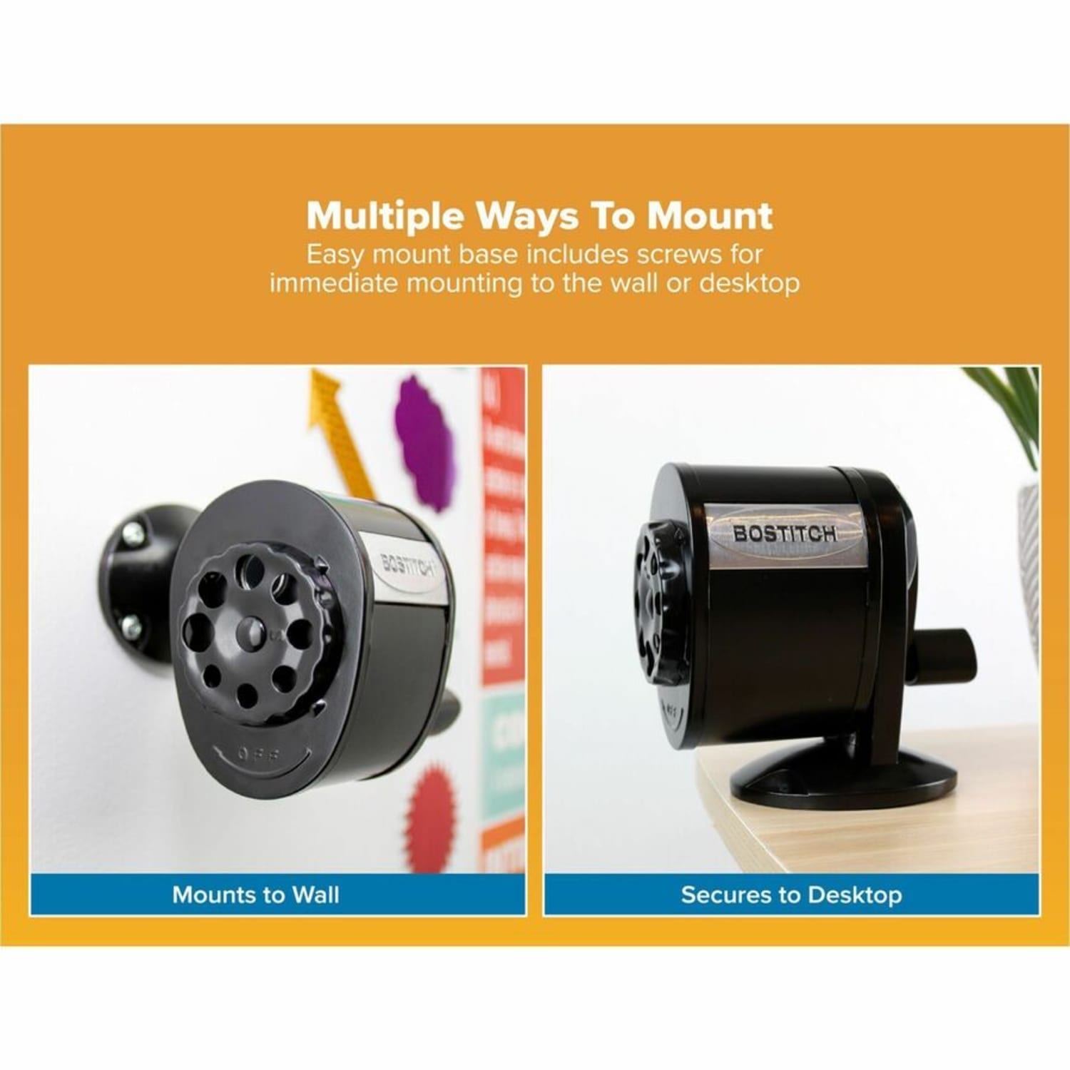 Bostitch Metal Manual Pencil Sharpener With Antimicrobial Protection - Image 4