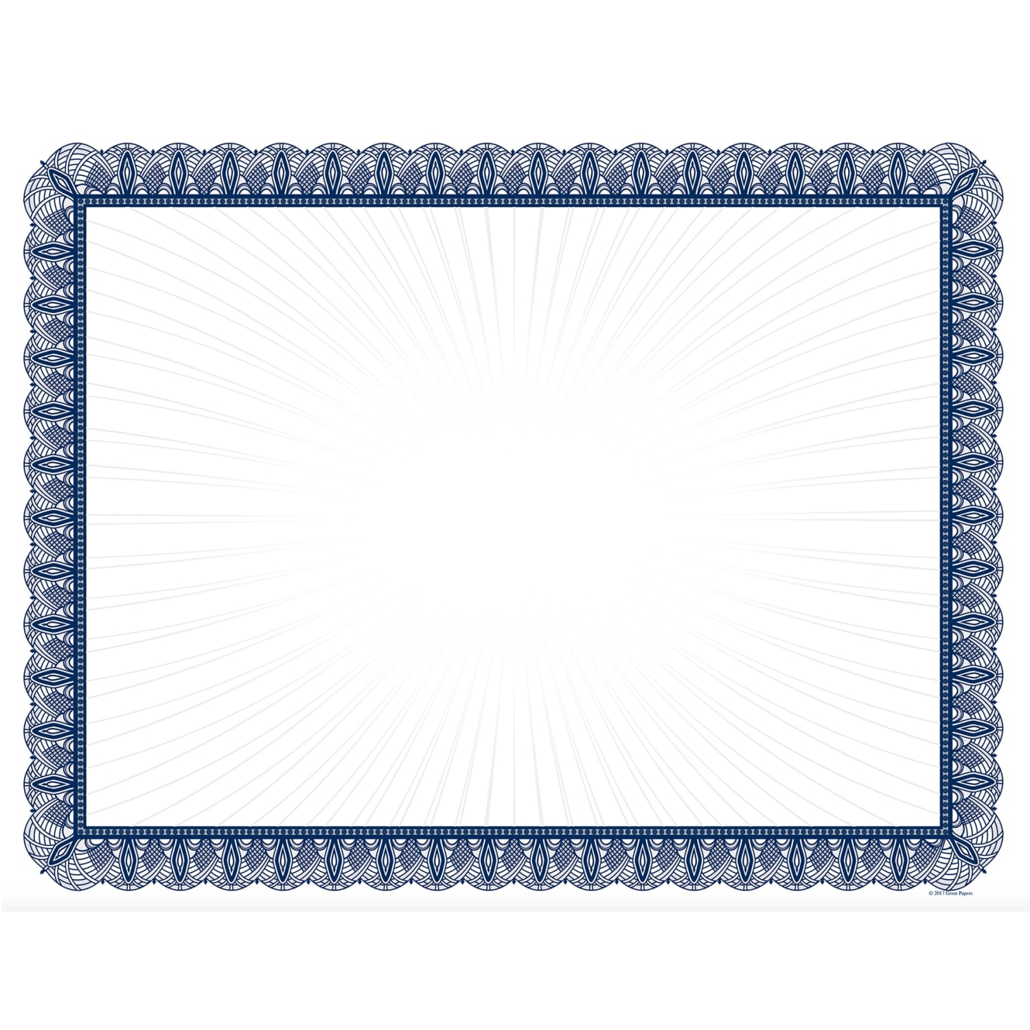 Great Papers! Value Certificate, 8 1/2in x 11in, Blue, Pack Of 100