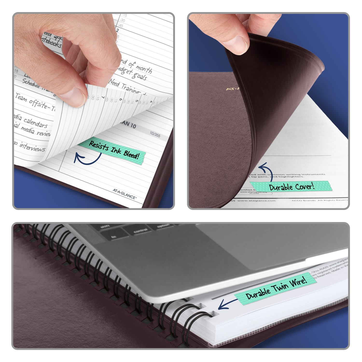 AT-A-GLANCE 2027 Weekly Appointment Book Planner, Winestone, Large, 8 1/4in x 11in - Image 6