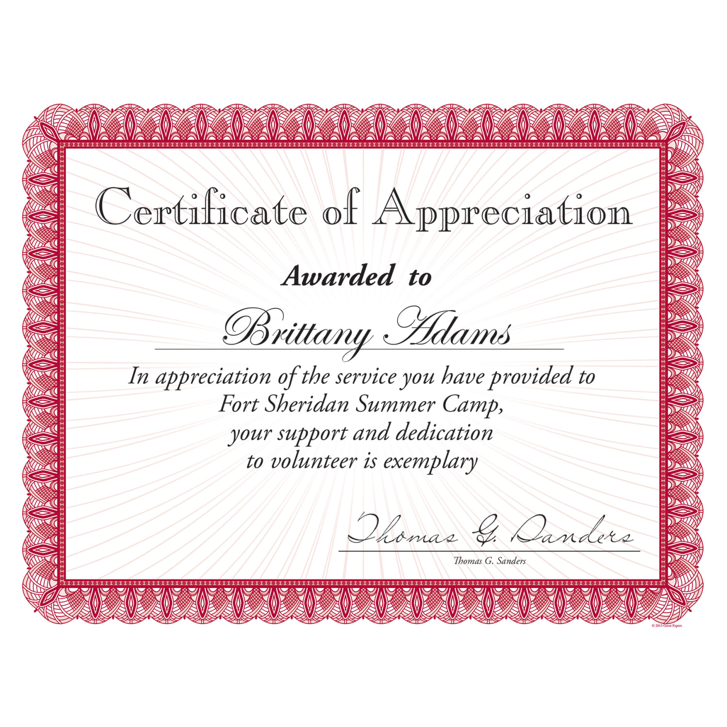 Great Papers! Value Certificate, 8 1/2in x 11in, Red, Pack Of 100 - Image 4