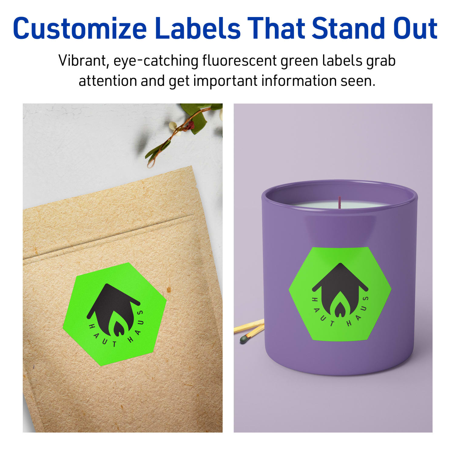 Avery Print-To-The-Edge Labels With Sure Feed Technology, 94121-NGP40, Hexagon, 2-1/2in x 2-57/64in, Matte Neon Green, Pack of 240 - Image 4