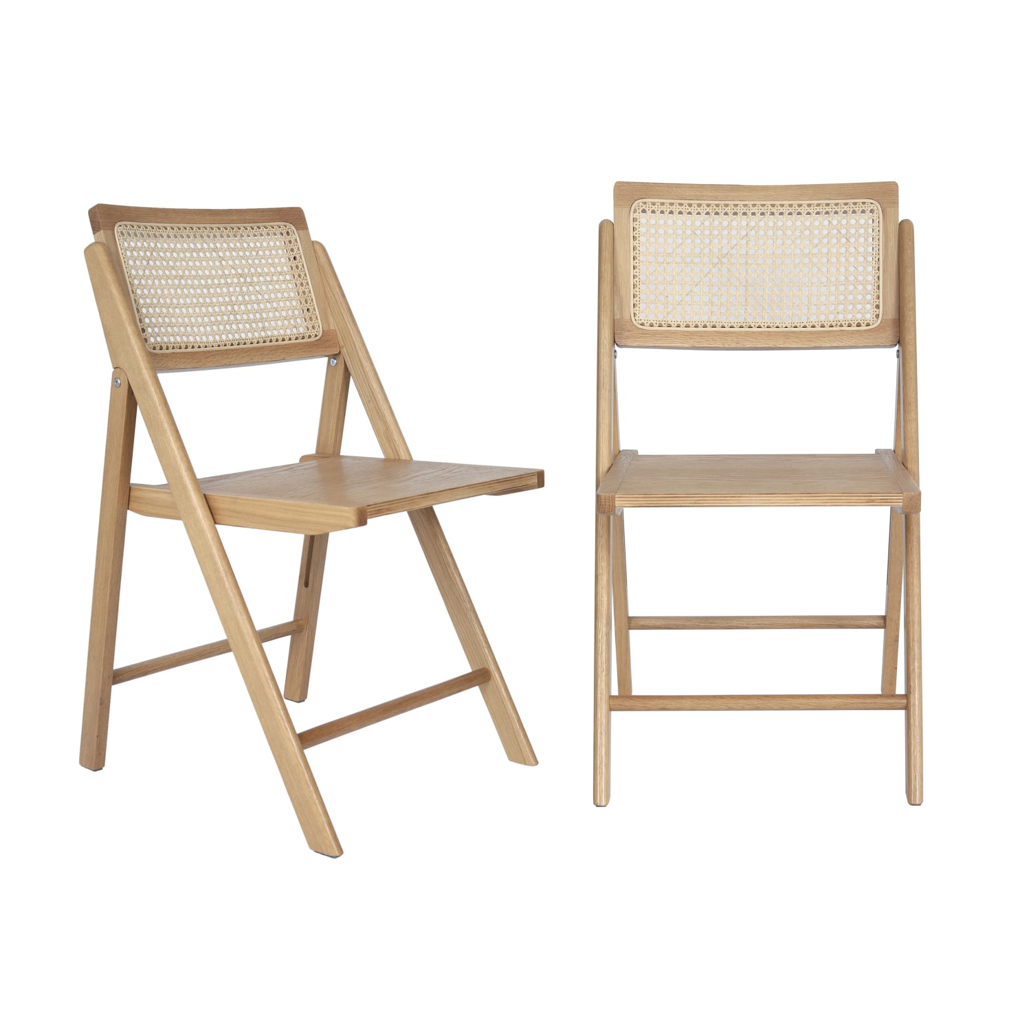 Flash Furniture Galene Folding Chairs, Natural, Set Of 2 Chairs - Image 4