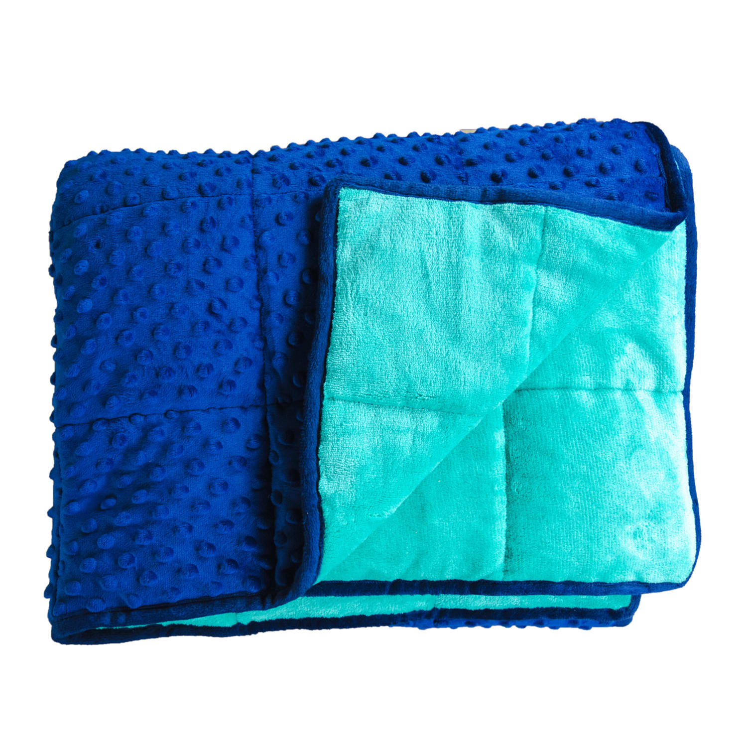 Bouncyband Soft Fleece Kids Weighted Sensory Blanket, 7 lb, 56in x 36in, Blue/Green, Grade 1 To 5