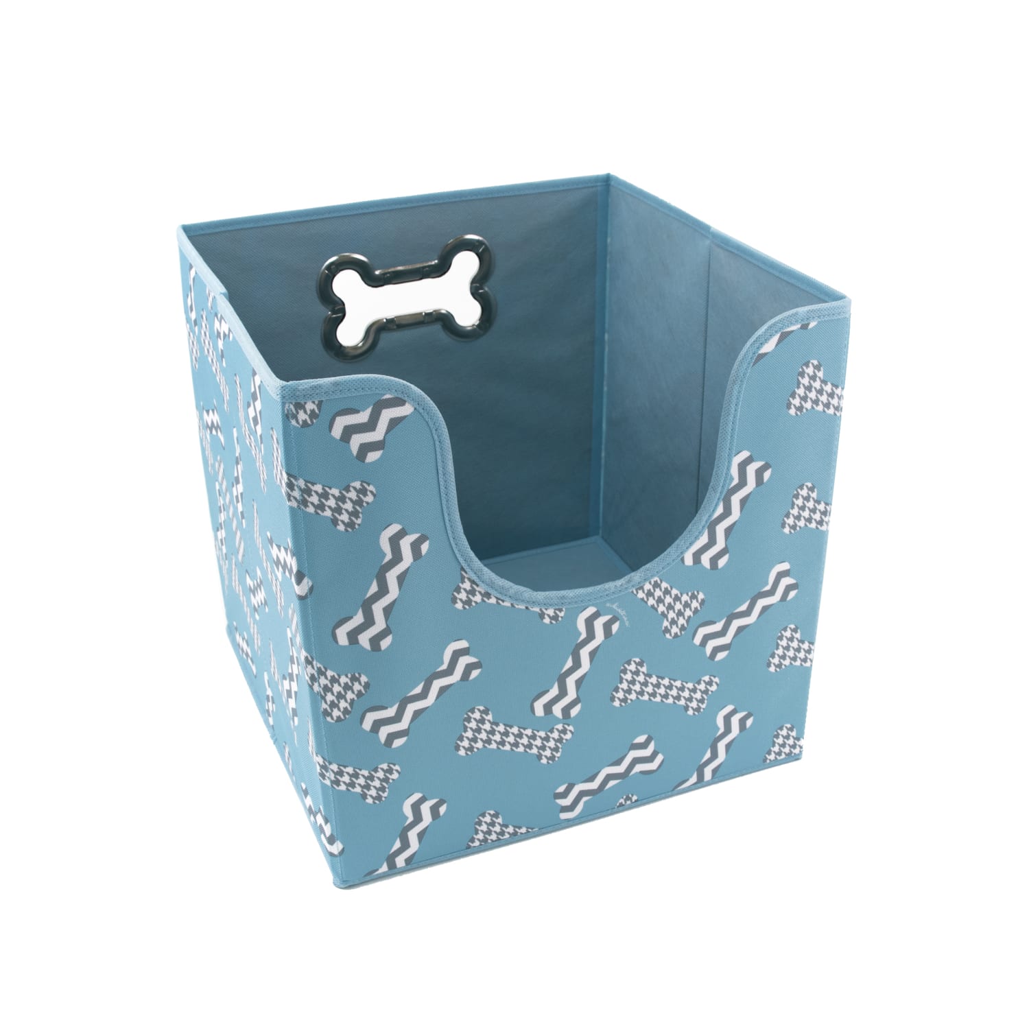 Paw Prints Collapsible Pet Storage Bin, 12inH x 12inW x 12inL, Blue - Image 4