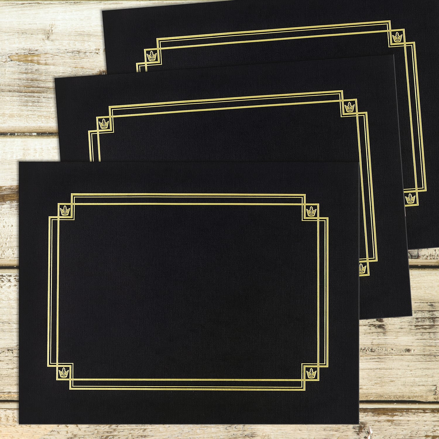 Great Papers! Linen Certificate Covers, 12in x 9 3/8in, Black, Pack Of 3 - Image 4