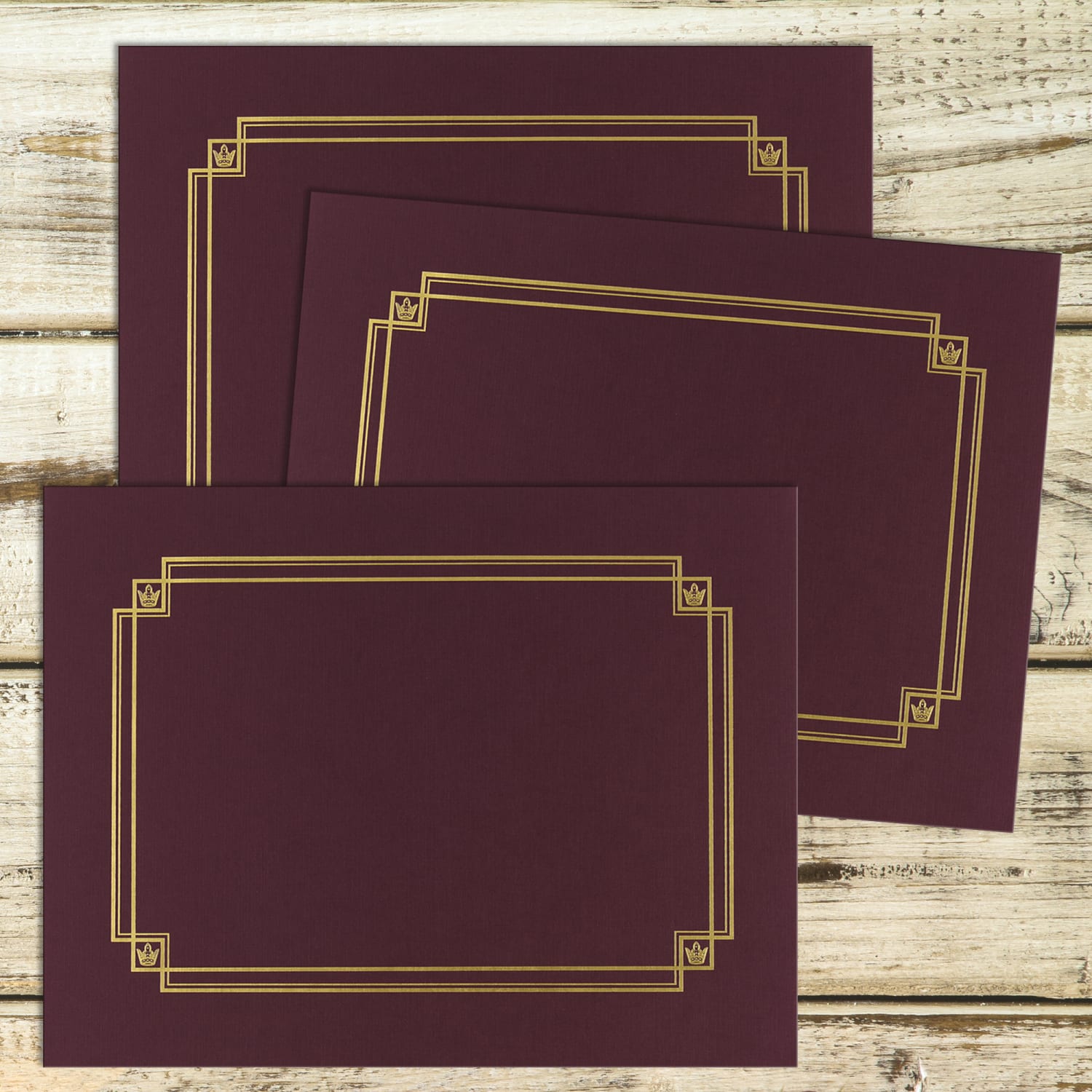 Great Papers! Linen Certificate Covers, 12in x 9 3/8in, Burgundy, Pack Of 3 - Image 3