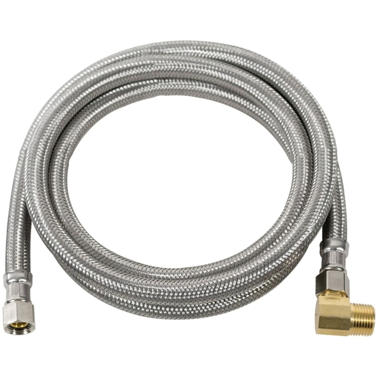 Certified Appliance Accessories Braided Stainless Steel Dishwasher Connector with MIP Elbow - 48in - Silver, Stainless Steel, Gold - Stainless Steel, Vinyl, Polyvinyl Chloride (PVC), Polyester, Brass - Image 3