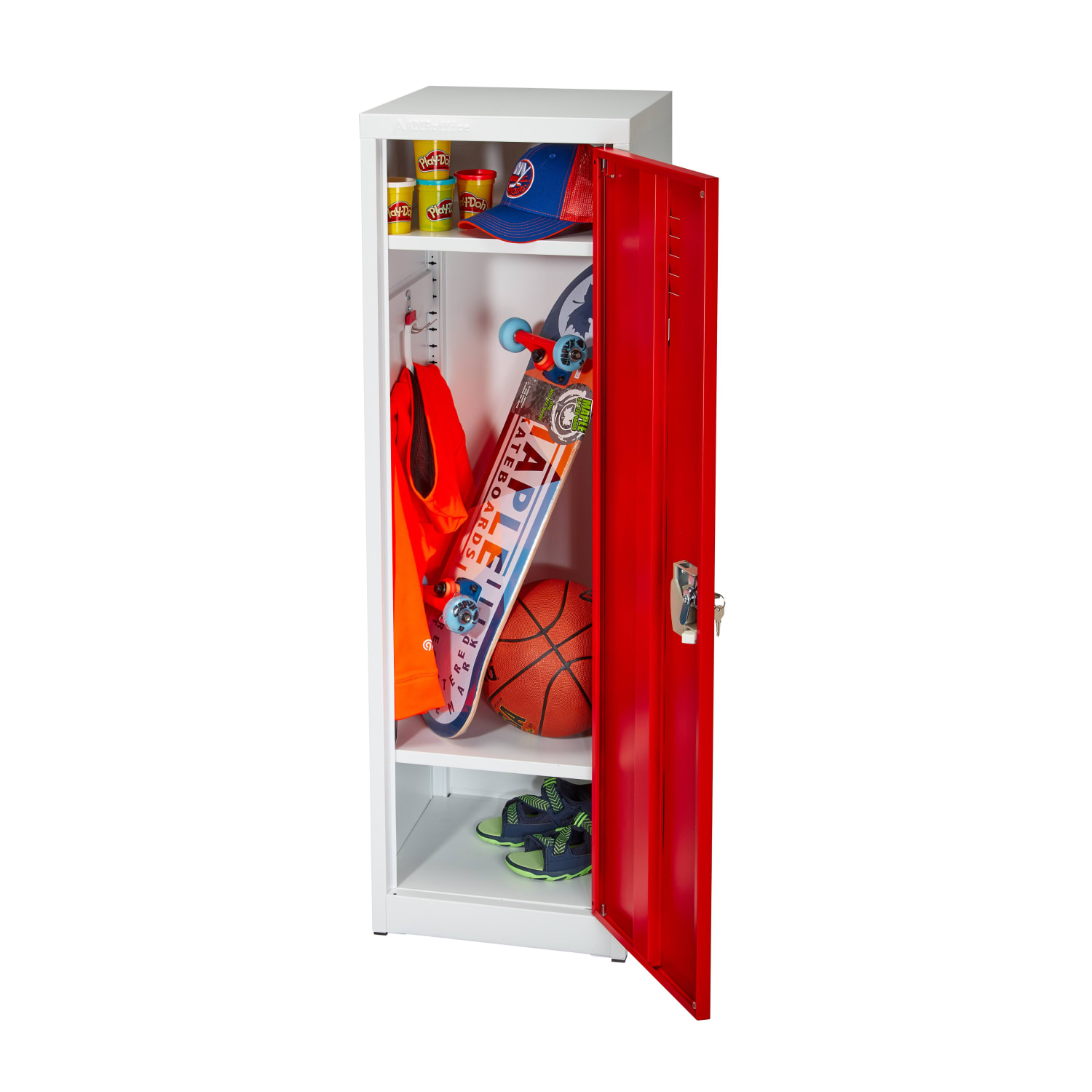 Alpine Kids' 1-Tier Steel Locker, 48inH x 15inW x 15inD, Red - Image 4