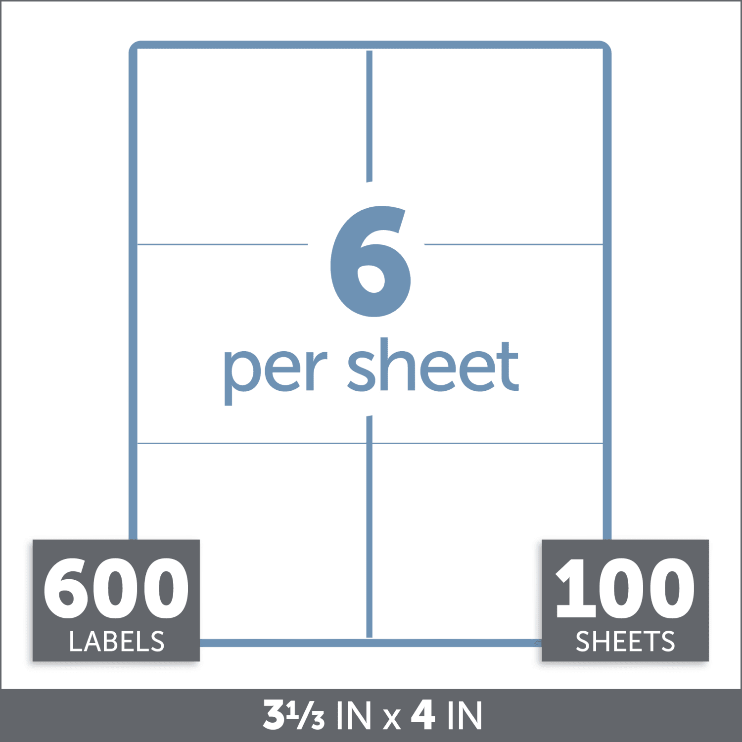 Office Depot Brand Inkjet/Laser Shipping Labels, Rectangle, 3 1/3in x 4in, White, Pack Of 600 - Image 4
