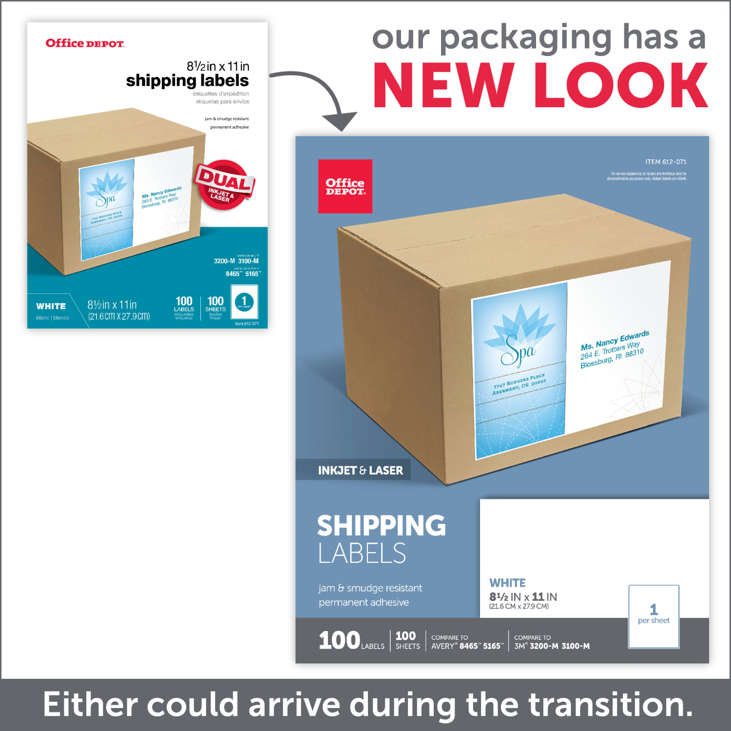 Office Depot Brand Inkjet/Laser Shipping Labels, Rectangle, 8 1/2in x 11in, Full-Sheet, White, Pack Of 100 - Image 5