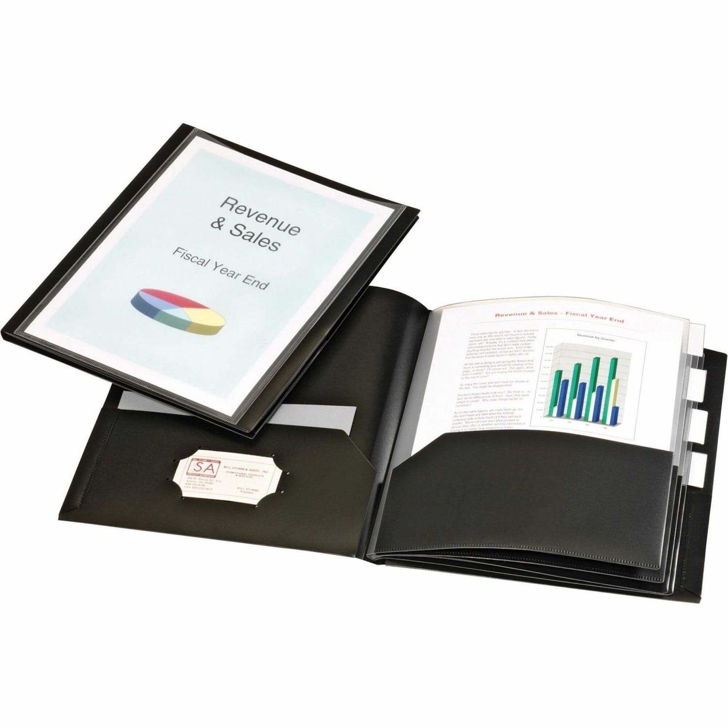 Cardinal Project Organizer - 8 1/2inx11in - 200 Sheets Capacity - 10 Inside Front & Back Pocket(s) - 4 Divider(s) - Polypropylene - Black - 13601