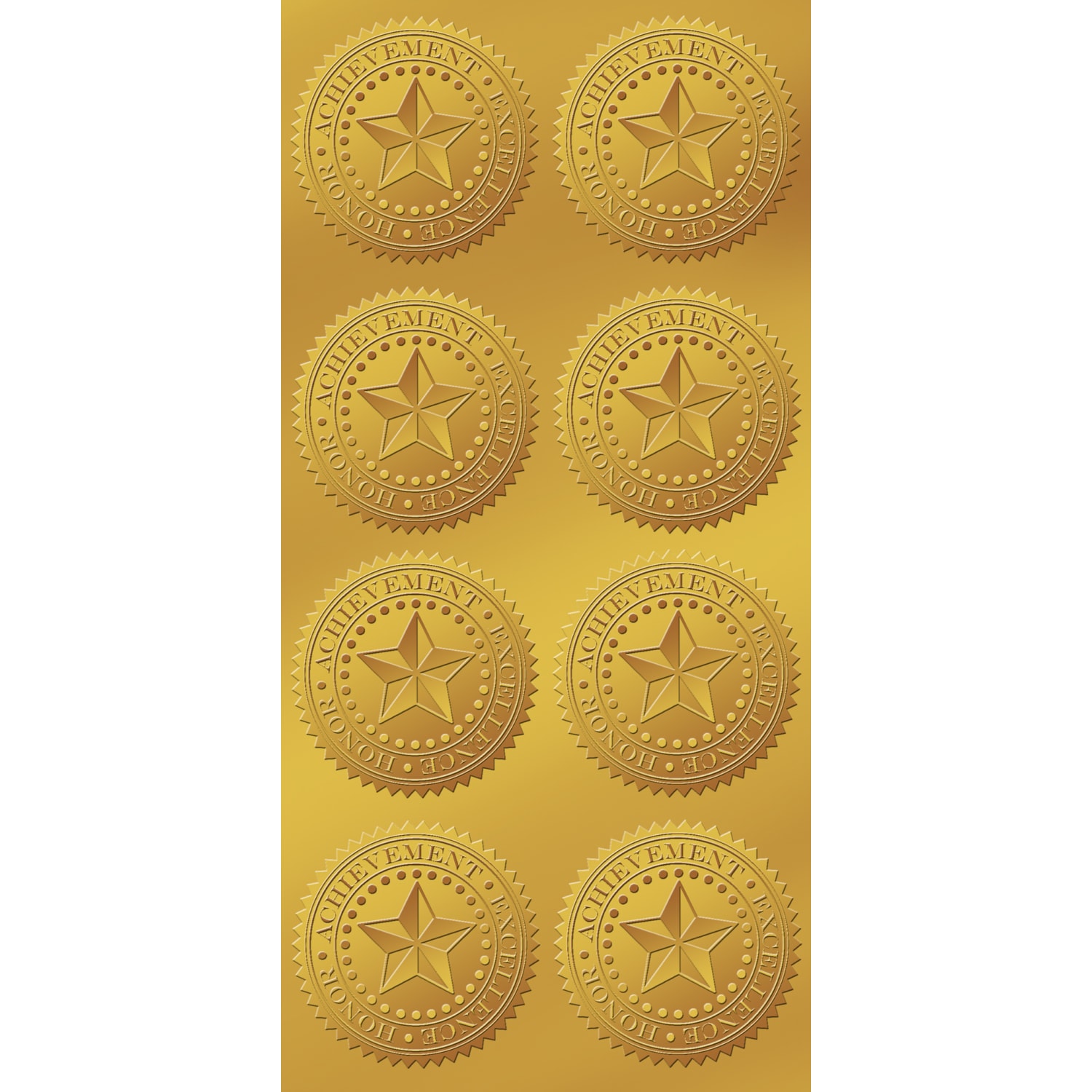 Great Papers! Foil Certificate Seals, 1 3/4in, Gold Star, Pack Of 48