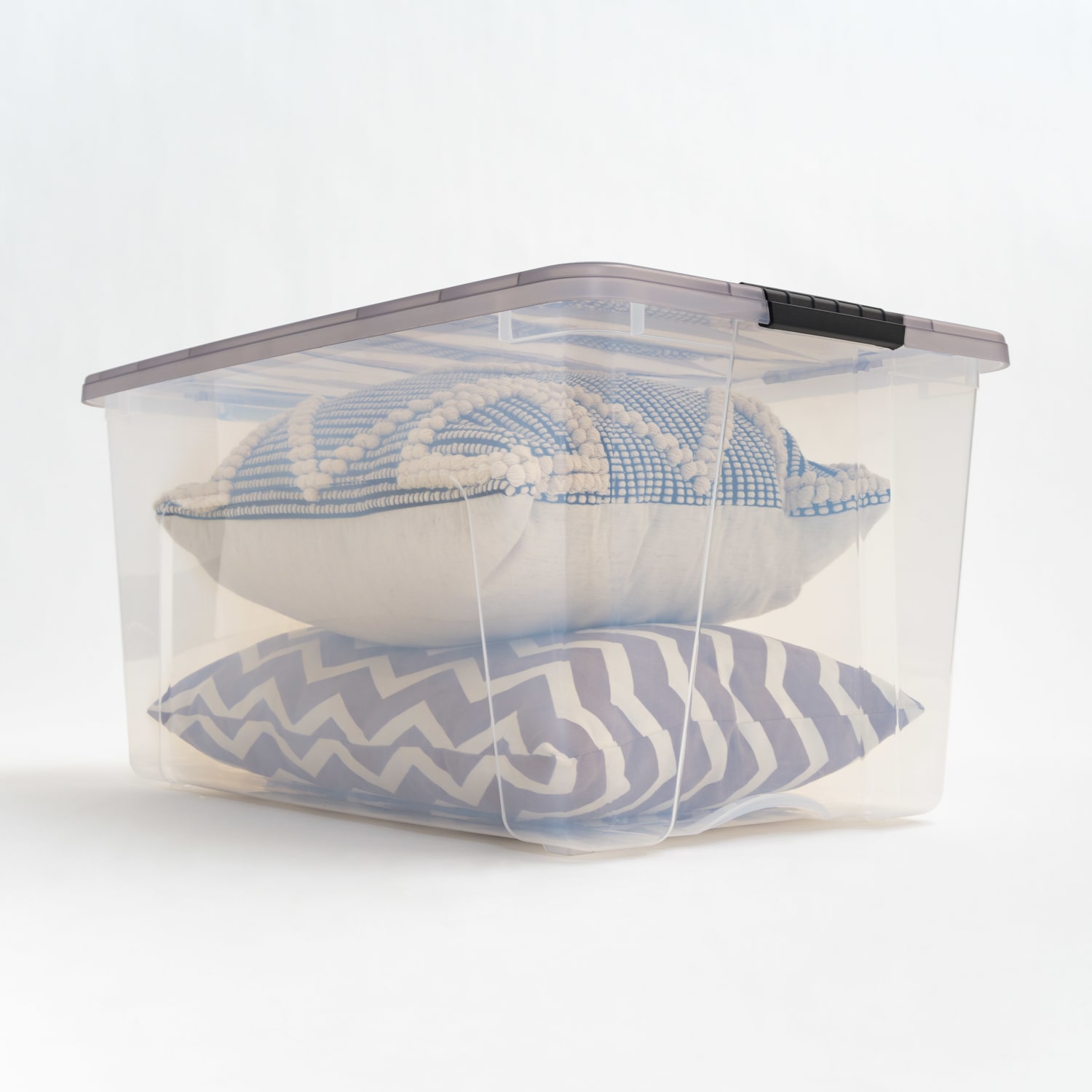 Iris Stack & Pull Storage Box, 18 Gallon, Clear/Gray - Image 3