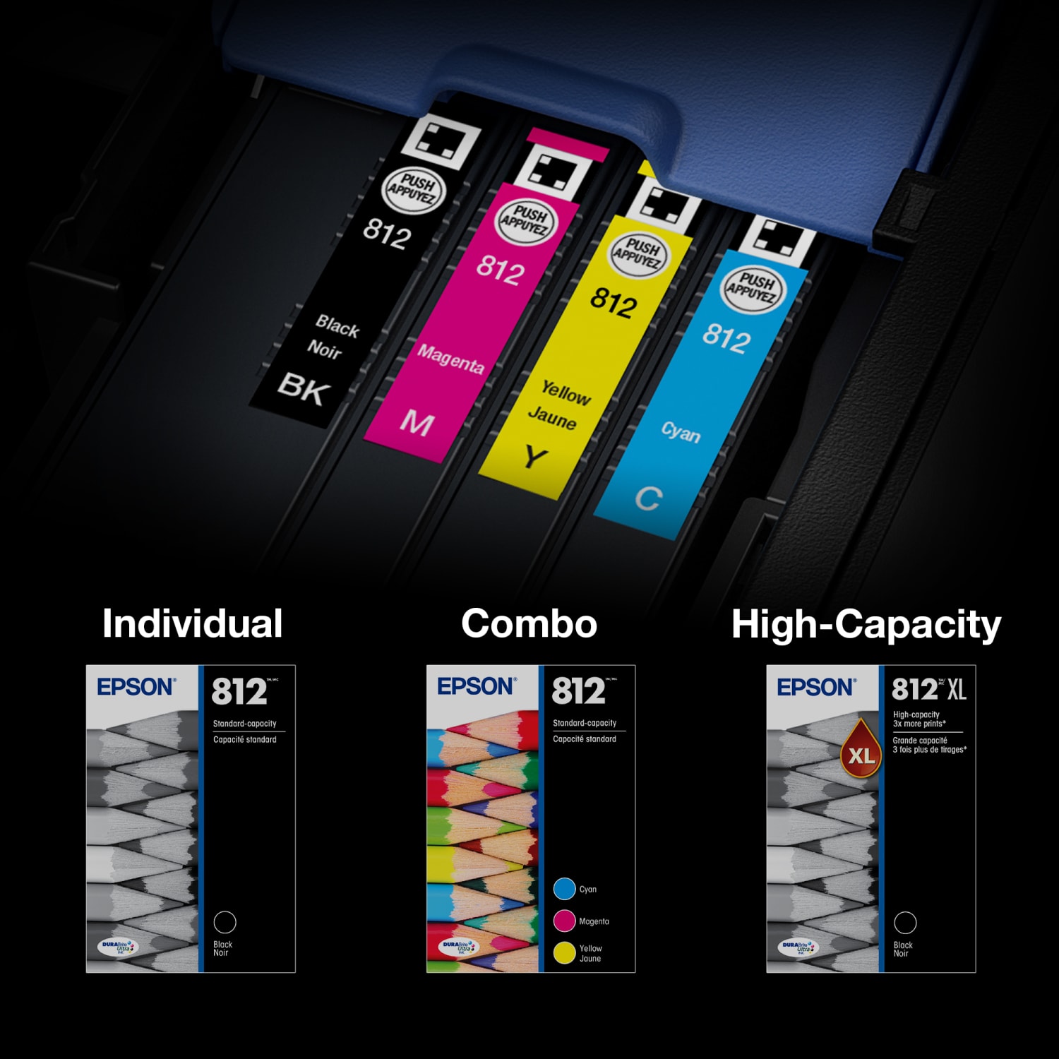 Epson 812XL DURABrite Black; Cyan; Magenta; Yellow, Ultra High-Yield Ink Cartridges, Pack Of 4 Cartridges, T812XL-XCS - Image 6