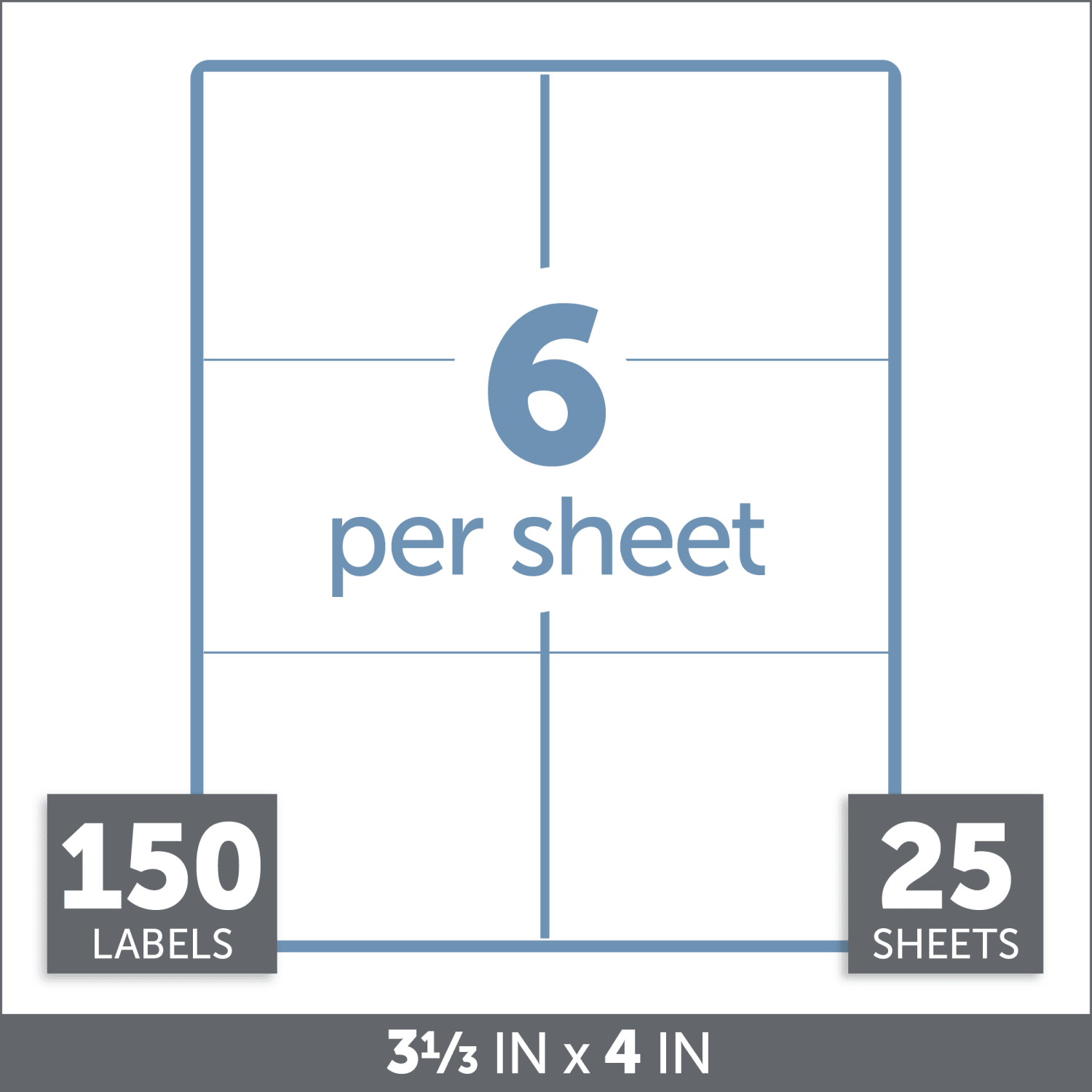 Office Depot Brand Inkjet/Laser Shipping Labels, Rectangle, 3 1/3in x 4in, White, Pack Of 150 - Image 4