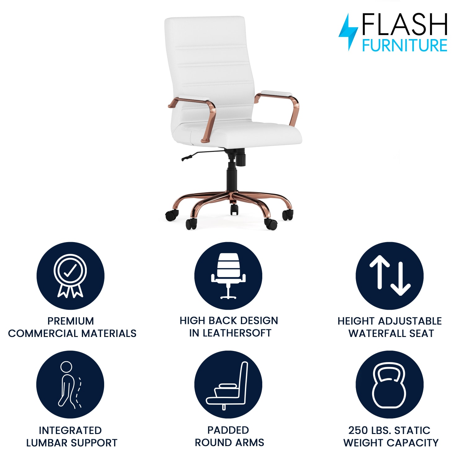 Flash Furniture LeatherSoft™ Faux Leather HighBack Office Chair WhitePink PopularChairscom Flash Furniture LeatherSoft™ Faux Leather High Back Office Chair WhitePink PopularChairscom