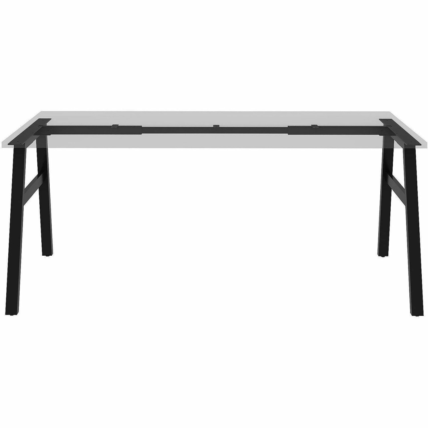Lorell Table Base - Powder Coated A-shaped, Black Base - 28.50in Height x 71.60in Width x 29.10in Depth - Metal Base Material - 1 Each - Image 3