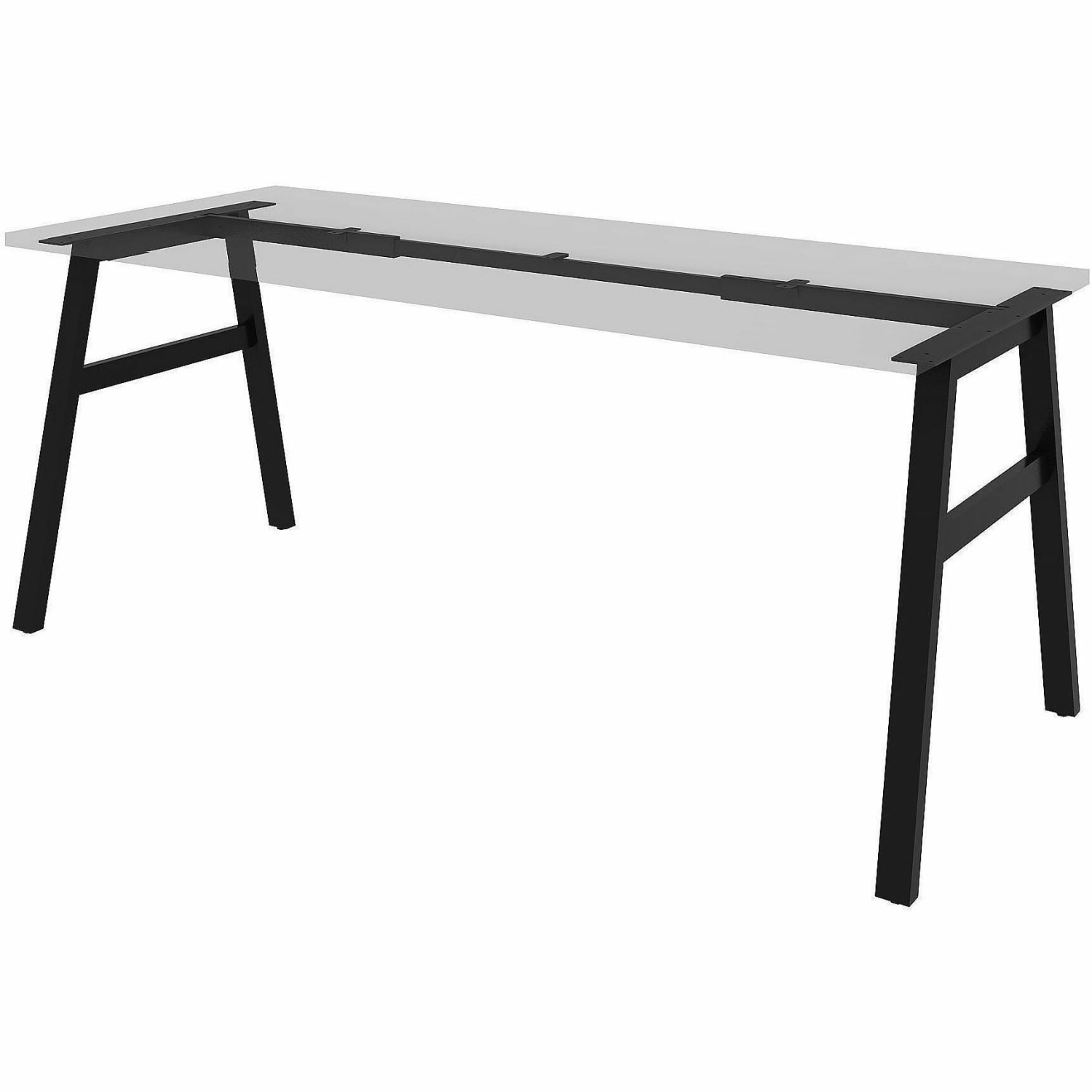 Lorell Table Base - Powder Coated A-shaped, Black Base - 28.50in Height x 71.60in Width x 29.10in Depth - Metal Base Material - 1 Each - Image 4