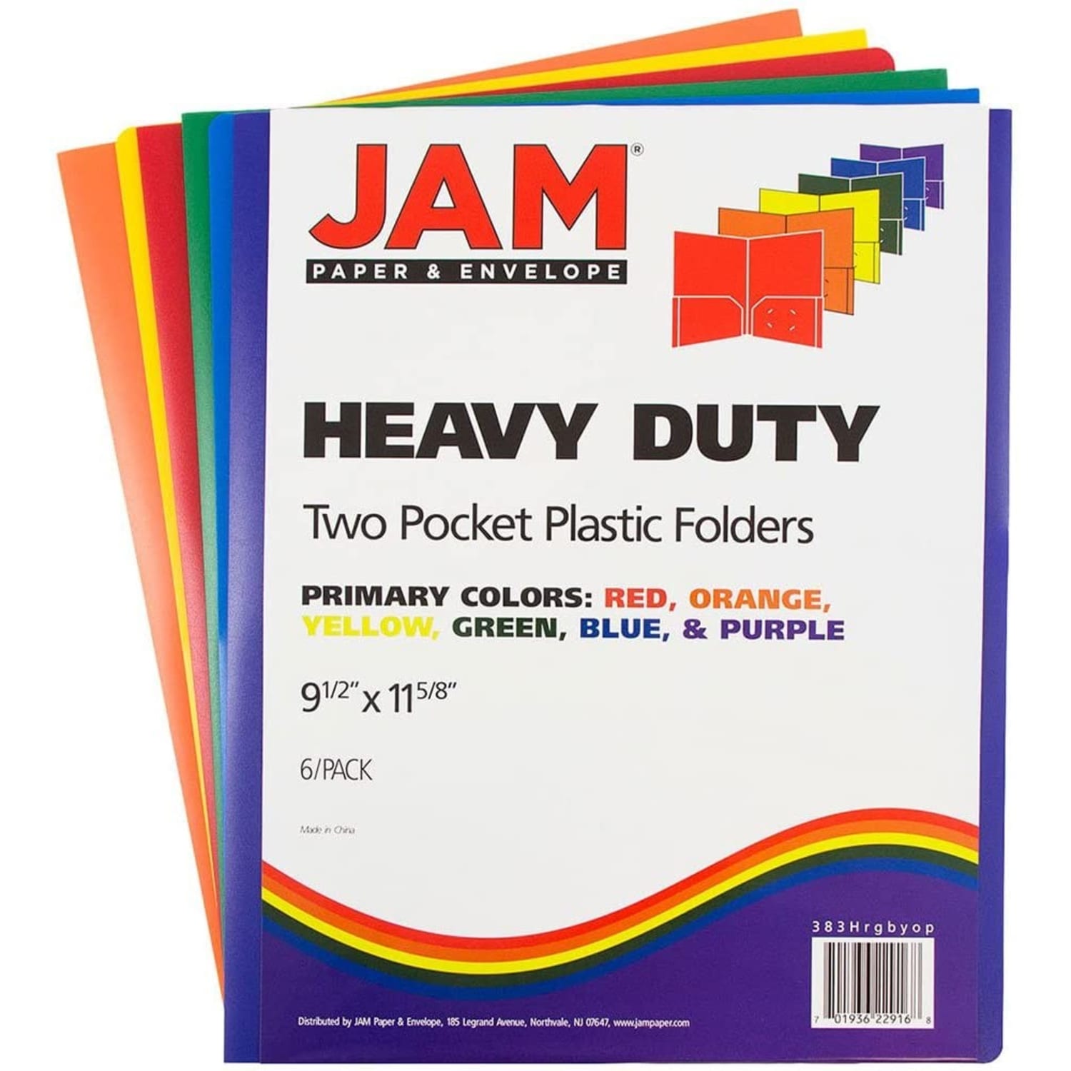 JAM Paper Heavy-Duty Plastic Presentation Folders, 9-1/2in x 11-1/2in, Assorted Fashion, Pack Of 6 Folders - Image 3