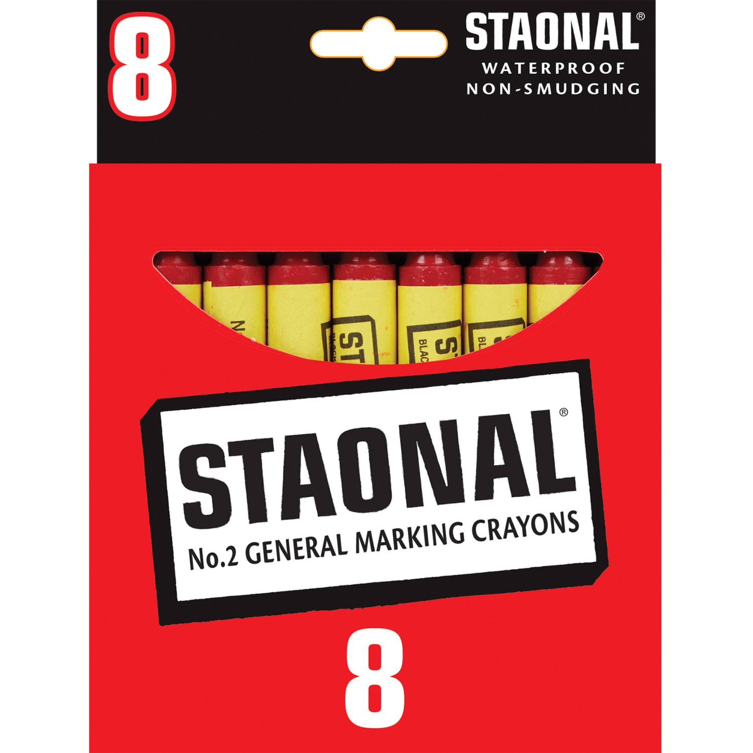 Crayola Staonal Marking Crayons, Red, 8 Per Pack, Set Of 6 Packs - Image 3