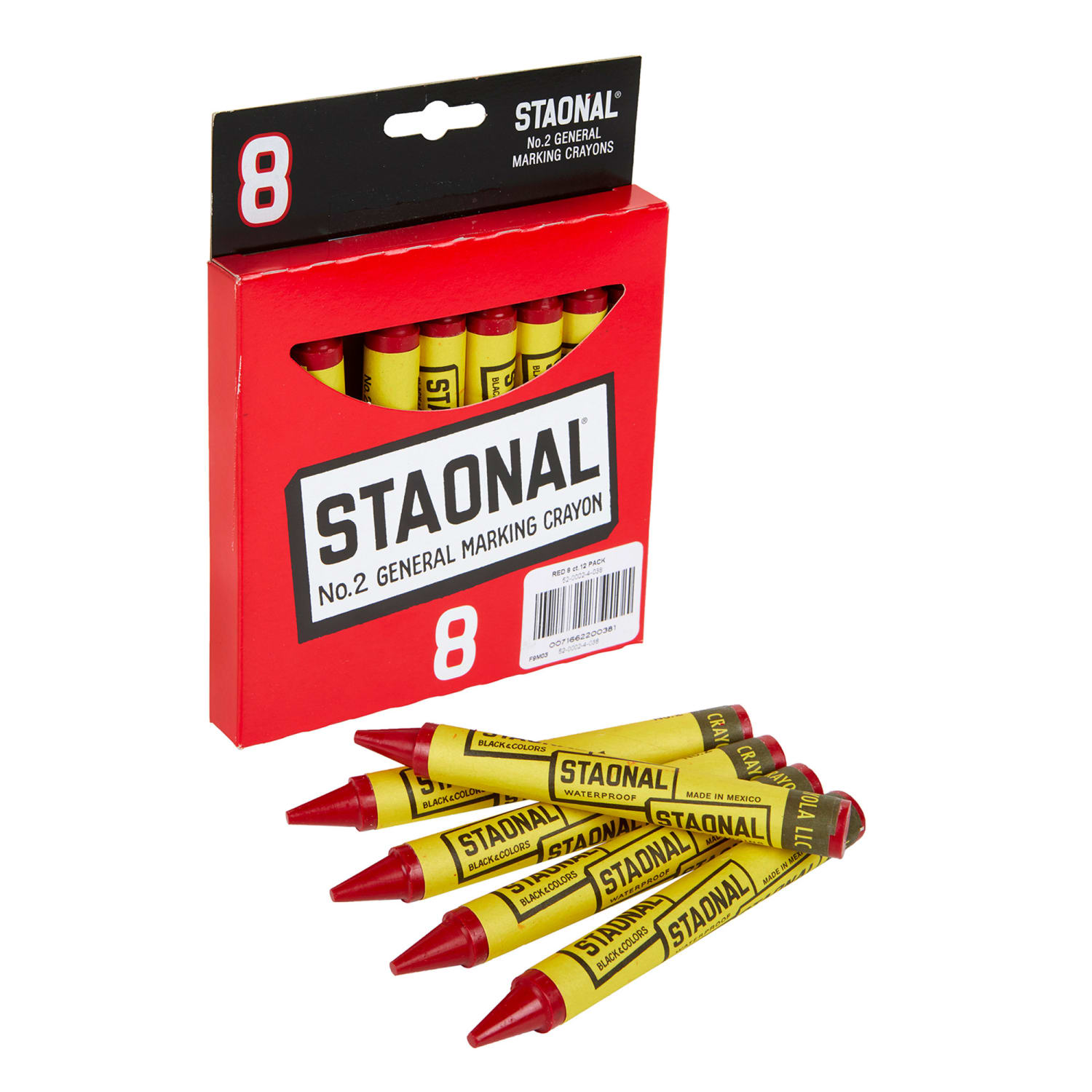 Crayola Staonal Marking Crayons, Red, 8 Per Pack, Set Of 6 Packs - Image 5