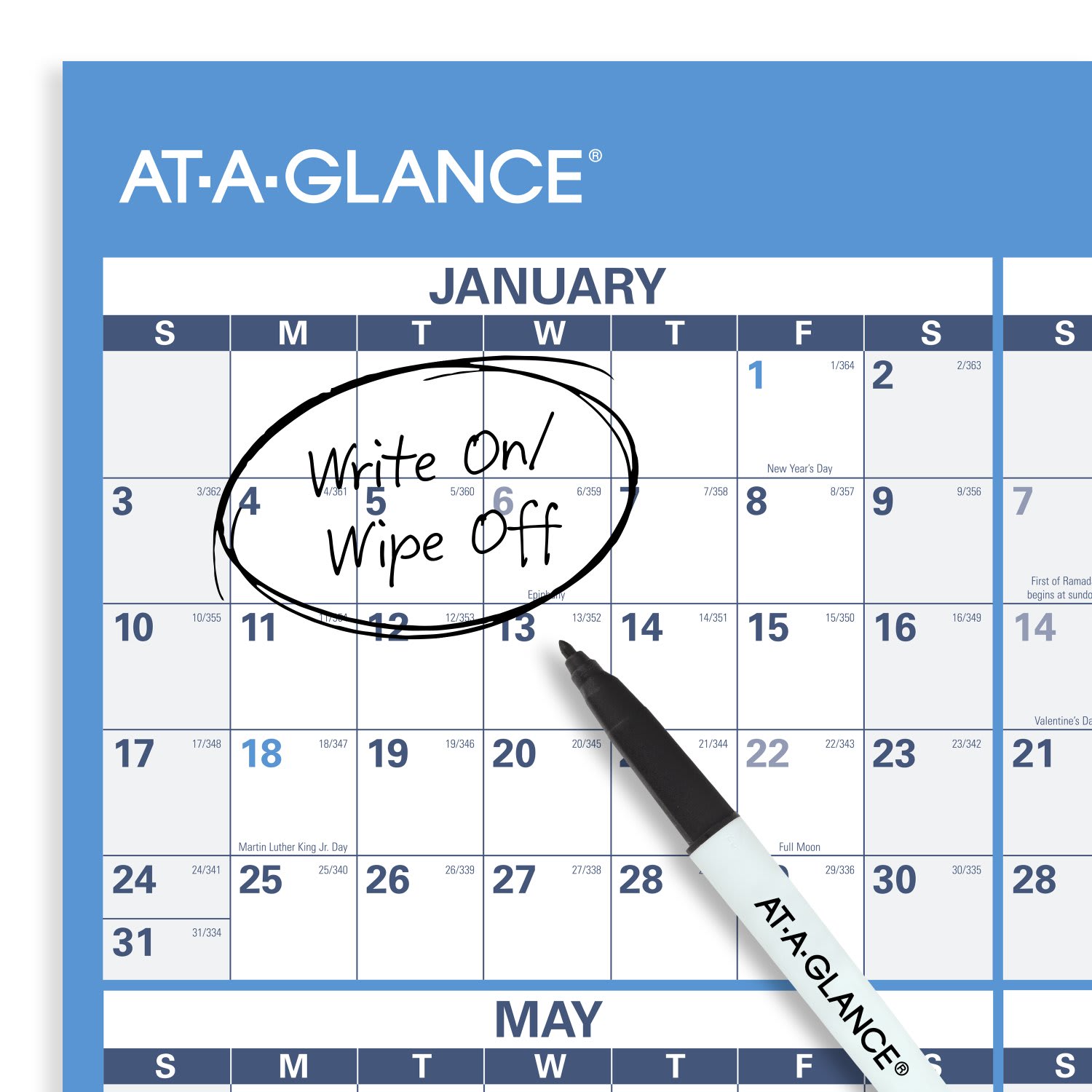 AT-A-GLANCE 2027 Horizontal Reversible Erasable Yearly Wall Calendar, Extra Large, 48in x 32in - Image 6
