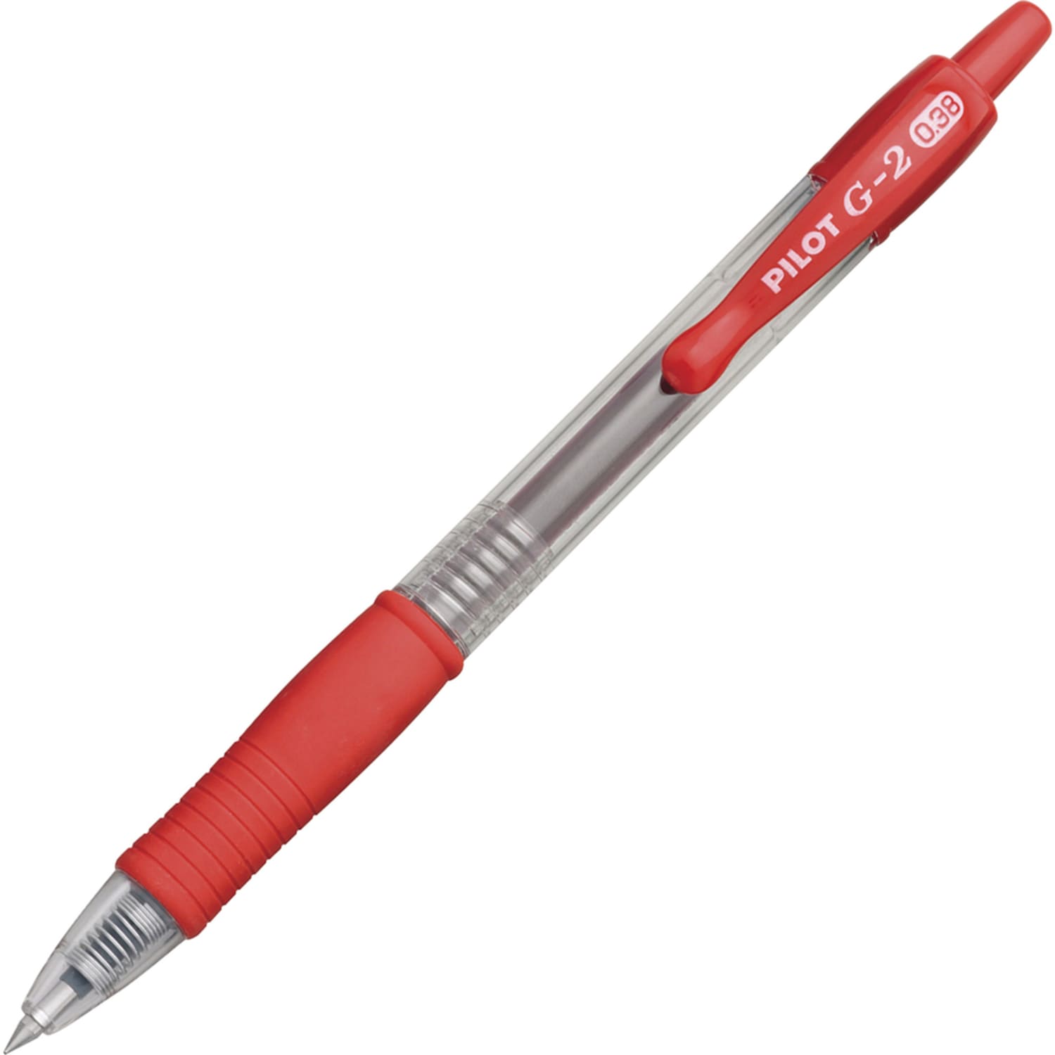 Pilot G2 Premium Gel Roller Retractable Pens - Ultra Fine Pen Point - 0.38 mm Pen Point Size - Refillable - Retractable - Red Gel-based Ink - Clear Barrel - 24 / Bundle - Image 4