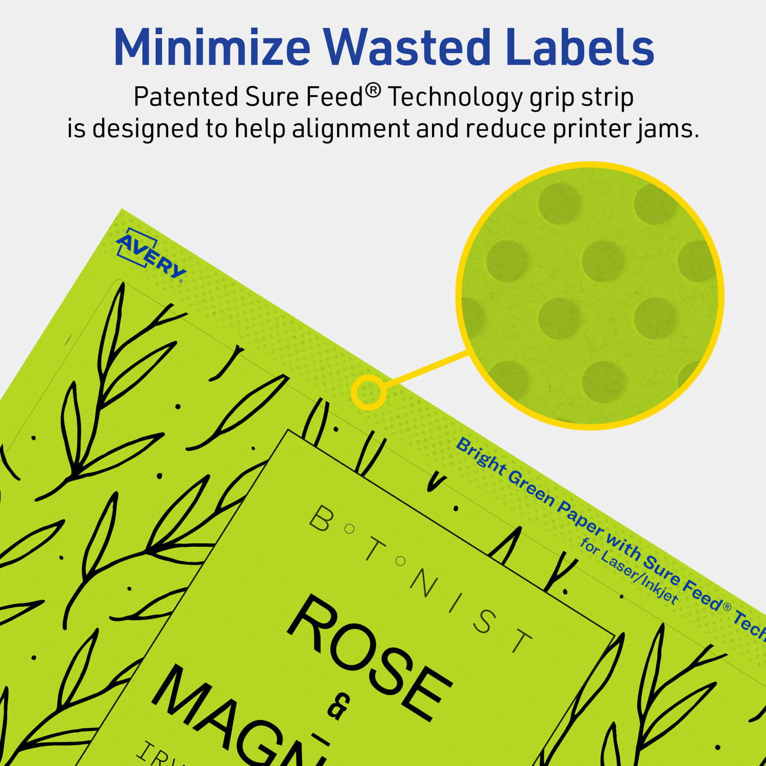 Avery Print-To-The-Edge Labels With Sure Feed Technology And Easy Peel, 94255-BGP80, Rectangle, 4-3/4in x 7-3/4in, Matte Bright Green, Pack of 160 - Image 5