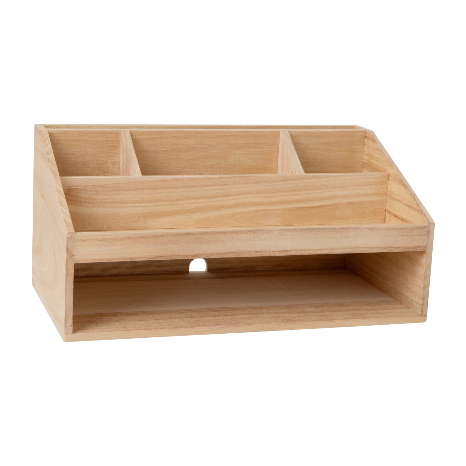Martha Stewart Weston Office Desktop Organizer, 6inH x 12-1/2inW x 6-3/4inD, Light Natural