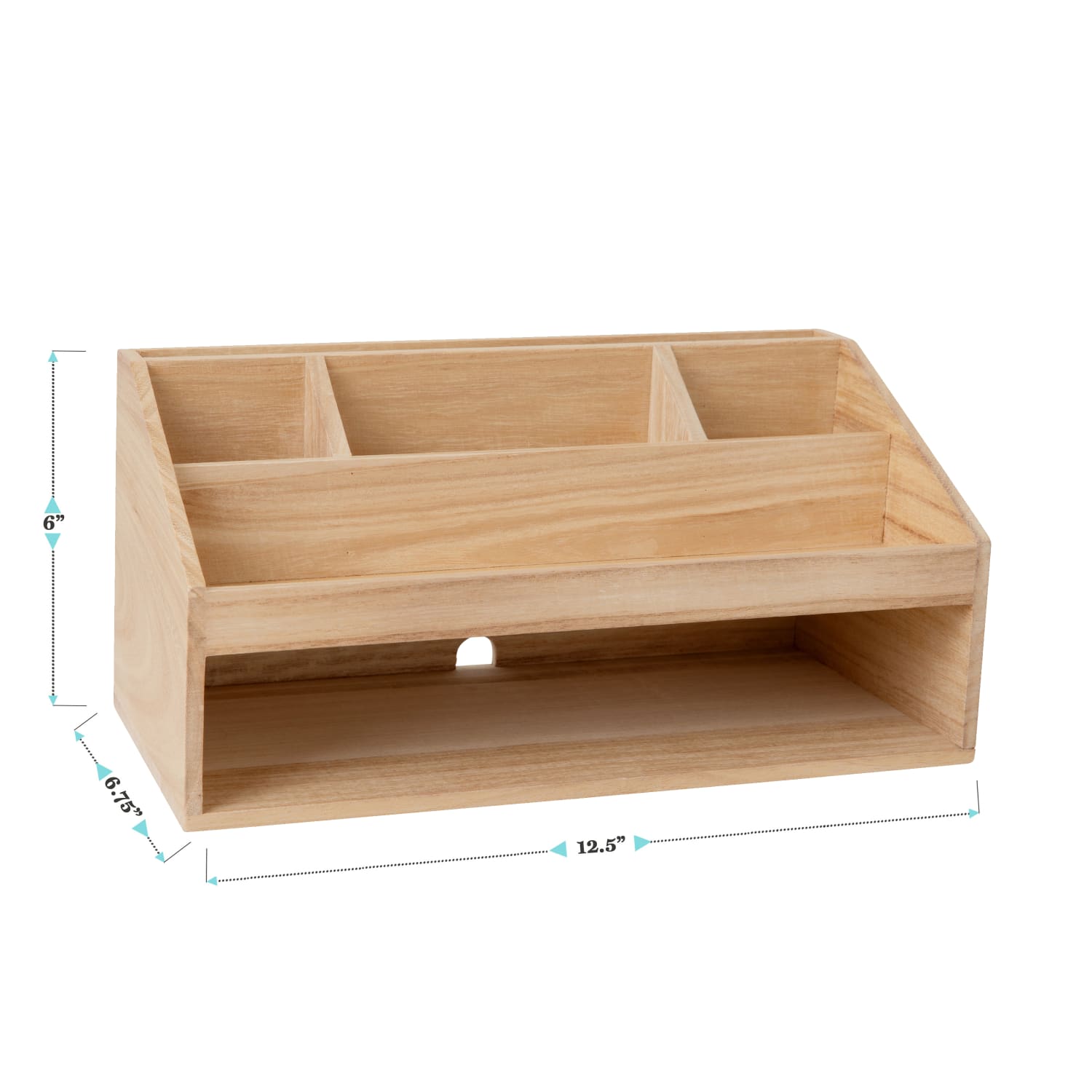 Martha Stewart Weston Office Desktop Organizer, 6inH x 12-1/2inW x 6-3/4inD, Light Natural - Image 5