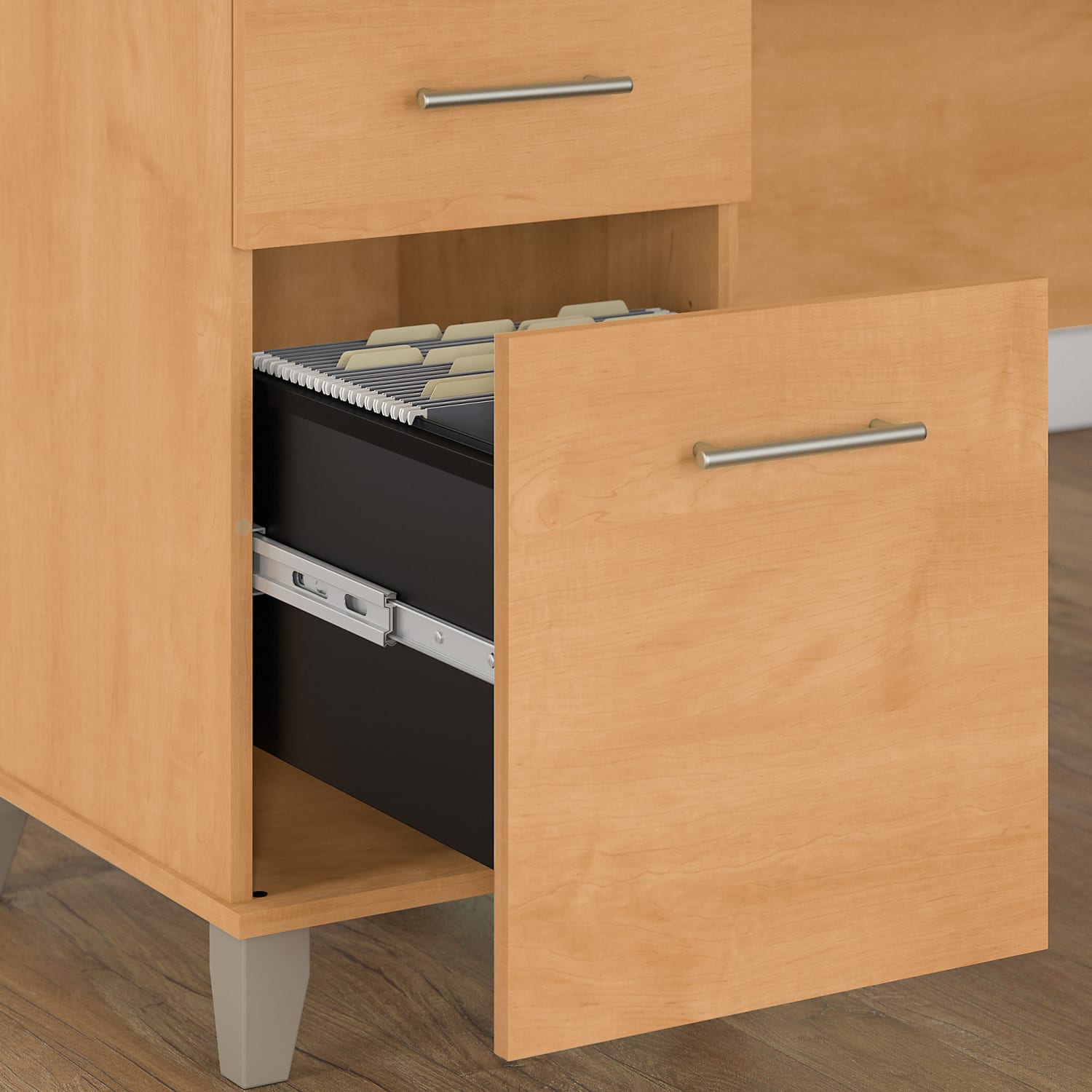 Bush Furniture Somerset 72inW Office Desk With Hutch And 5 Shelf Bookcase, Maple Cross, Standard Delivery - Image 5