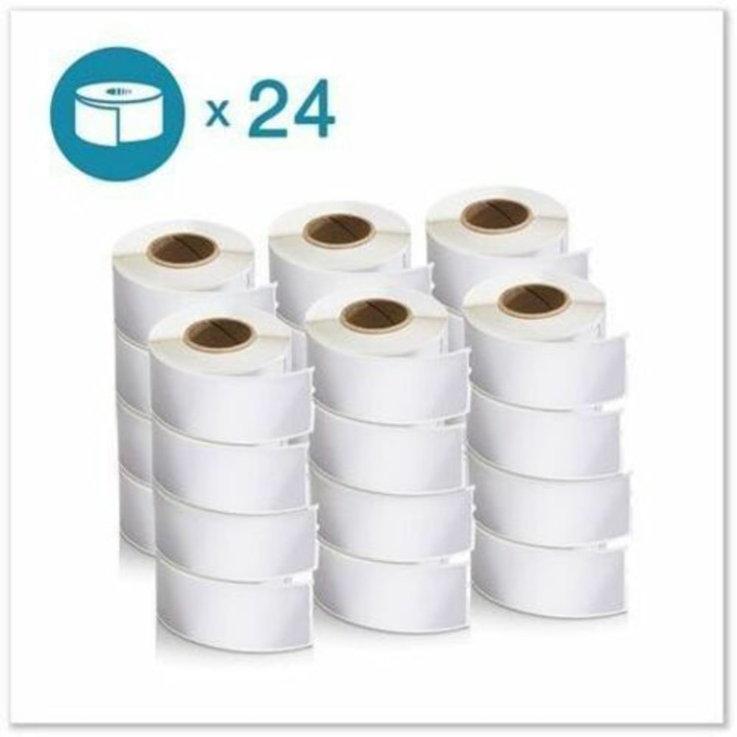 DYMO LabelWriter Address Labels, 1-1/8inH x 3-1/2inW, Rectangle, White, 350 Labels Per Roll, Pack Of 24 Rolls