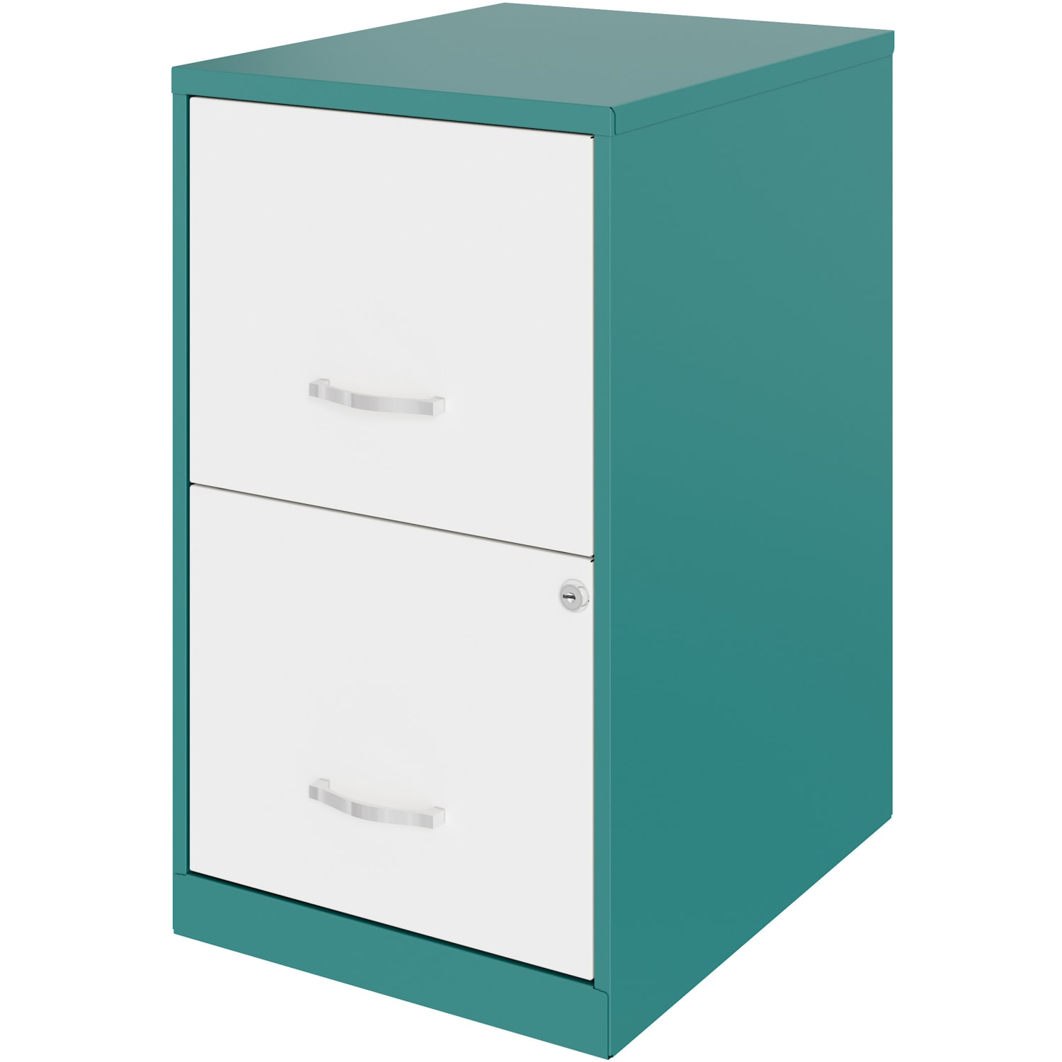Realspace SOHO Smart 18inD Vertical 2-Drawer File Cabinet, Teal/White - Image 3