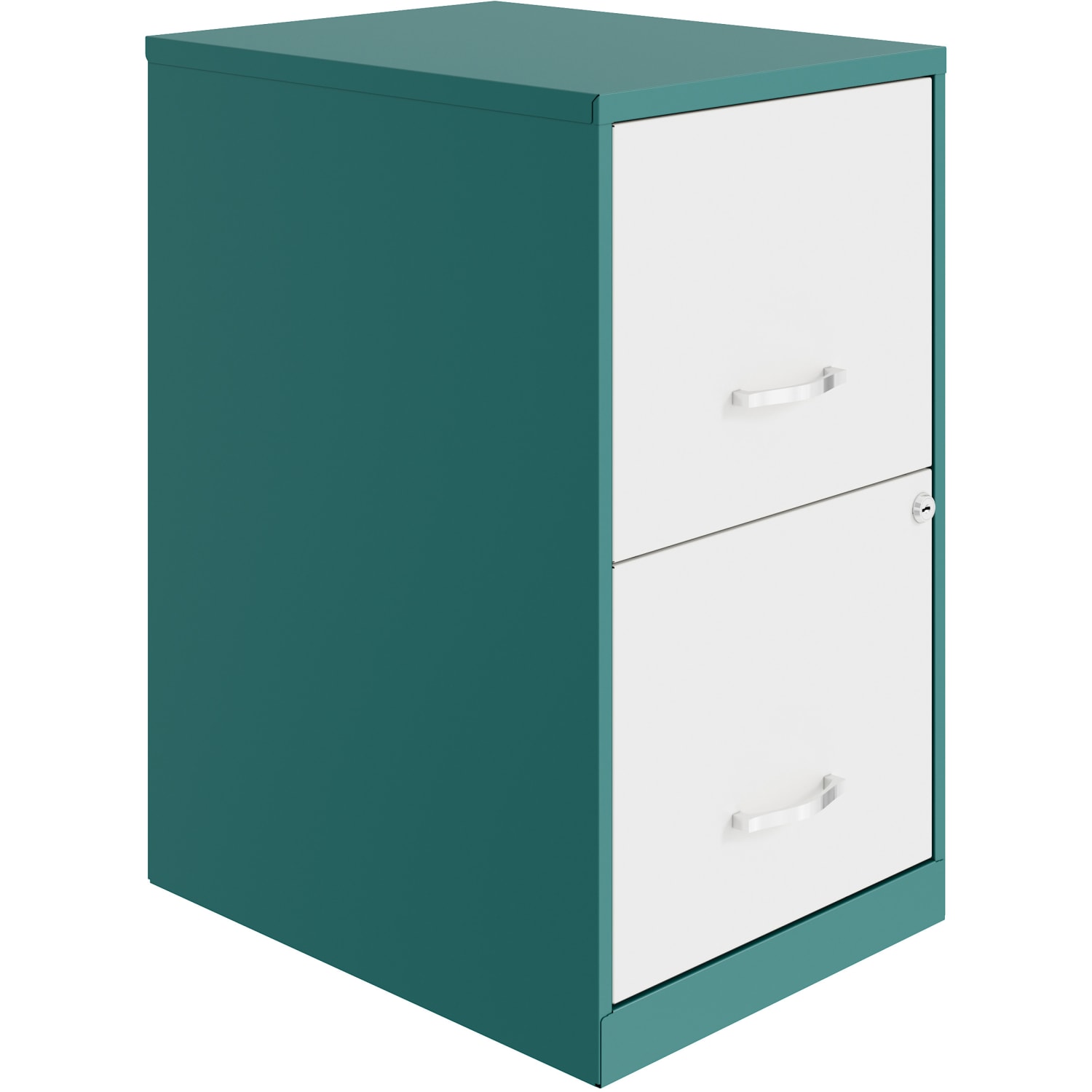 Realspace SOHO Smart 18inD Vertical 2-Drawer File Cabinet, Teal/White - Image 4